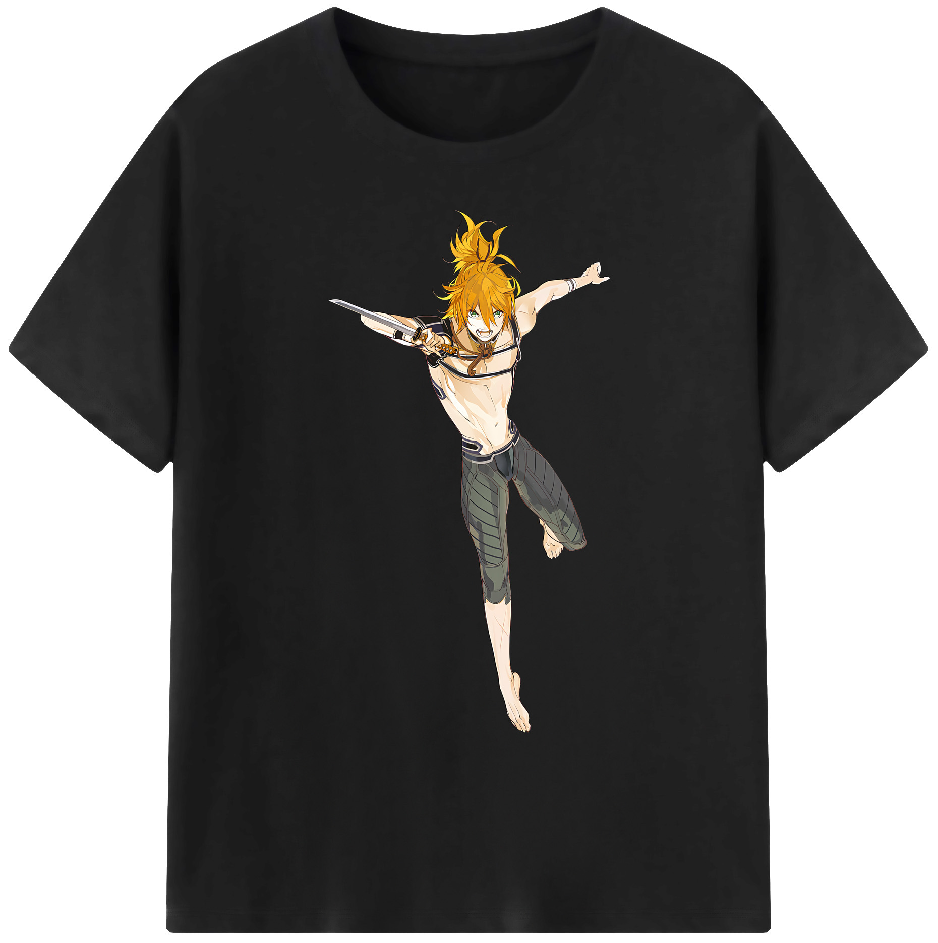 （画像用） 刀剣乱舞 Touken Ranbu 綿100％ メンズ半袖Tシャツ｜肌触りやわらか＆通気性