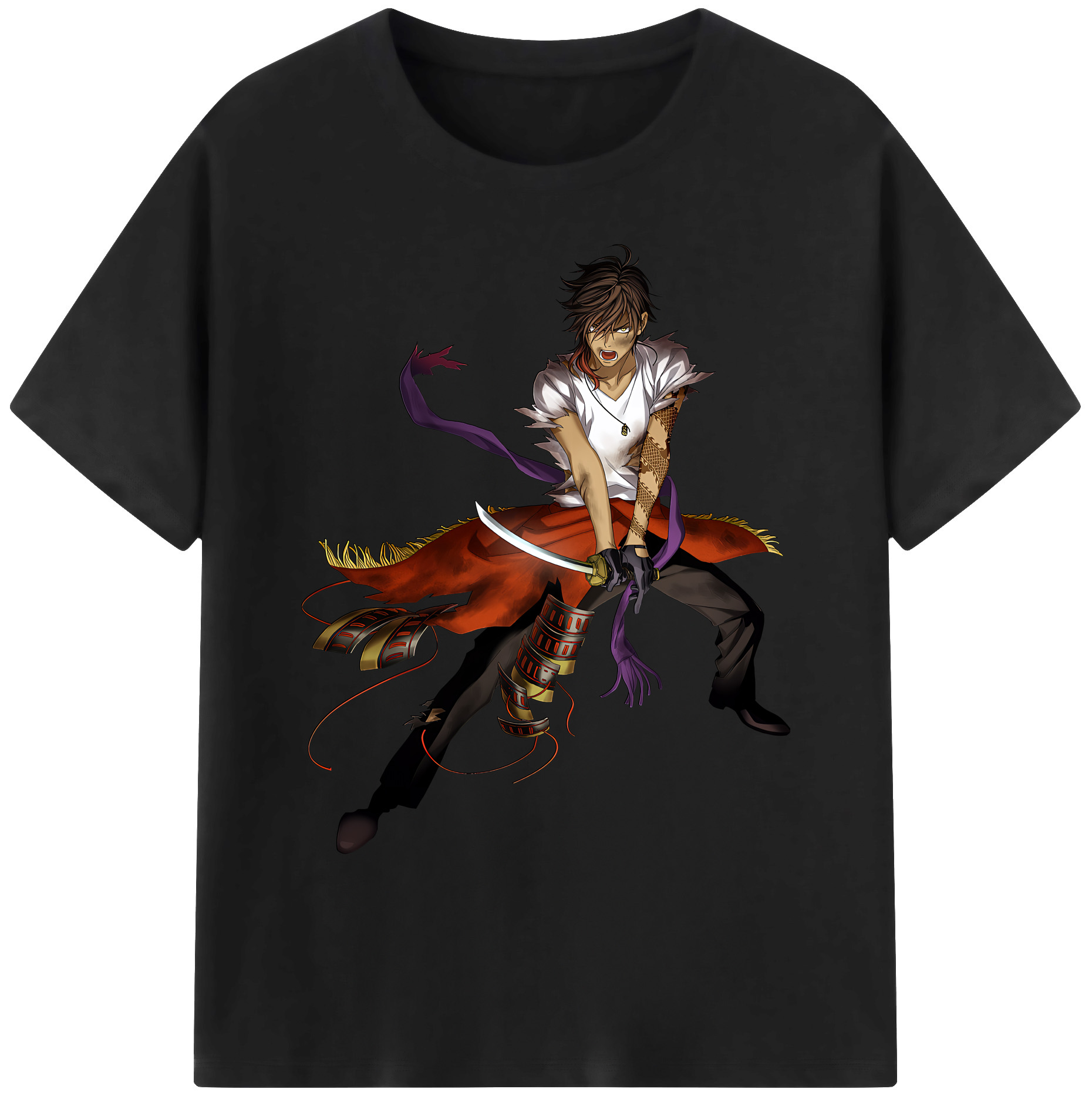 （画像用） 刀剣乱舞 Touken Ranbu 綿100％ メンズ半袖Tシャツ｜肌触りやわらか＆通気性