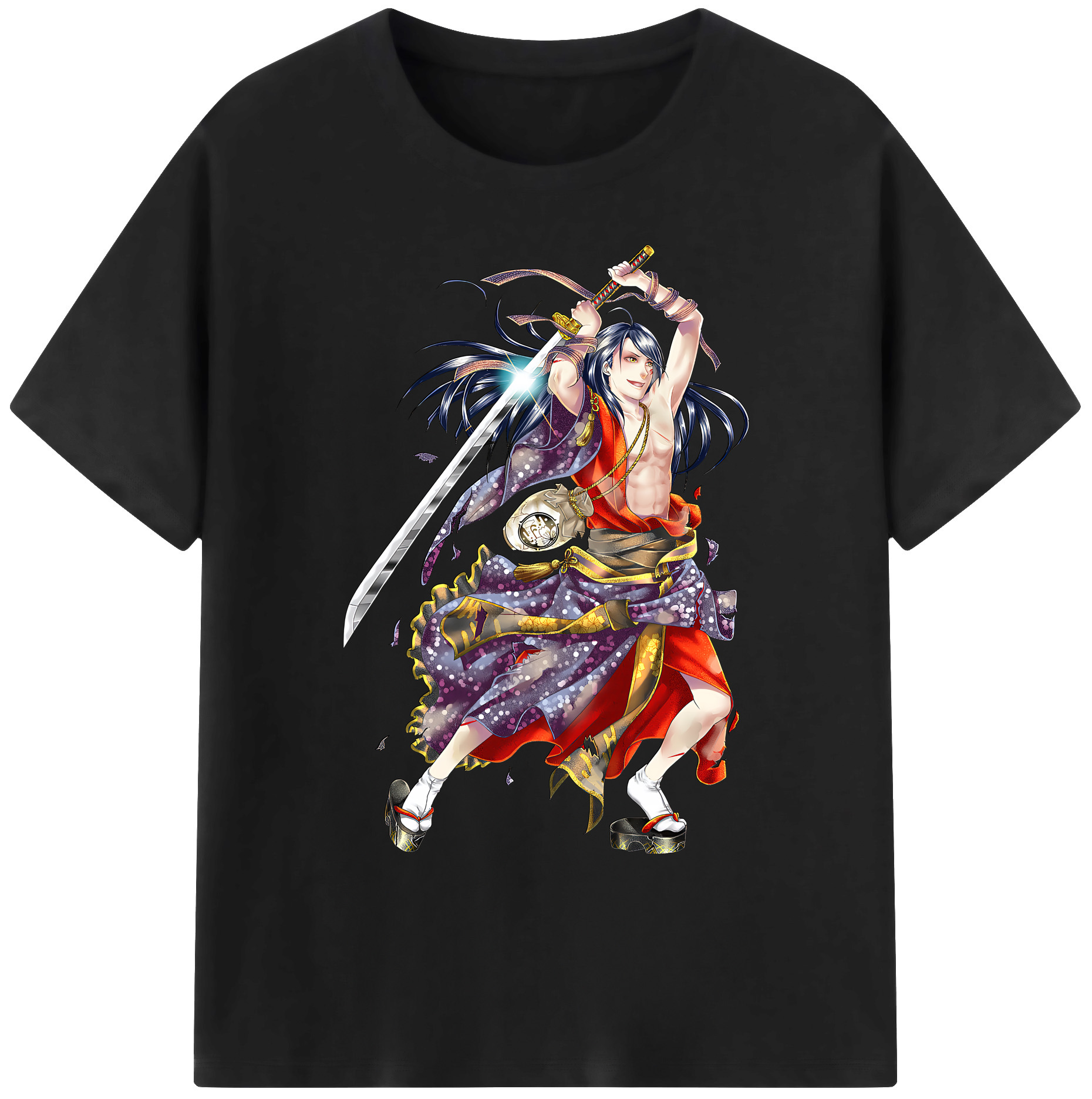 （画像用） 刀剣乱舞 Touken Ranbu 綿100％ メンズ半袖Tシャツ｜肌触りやわらか＆通気性