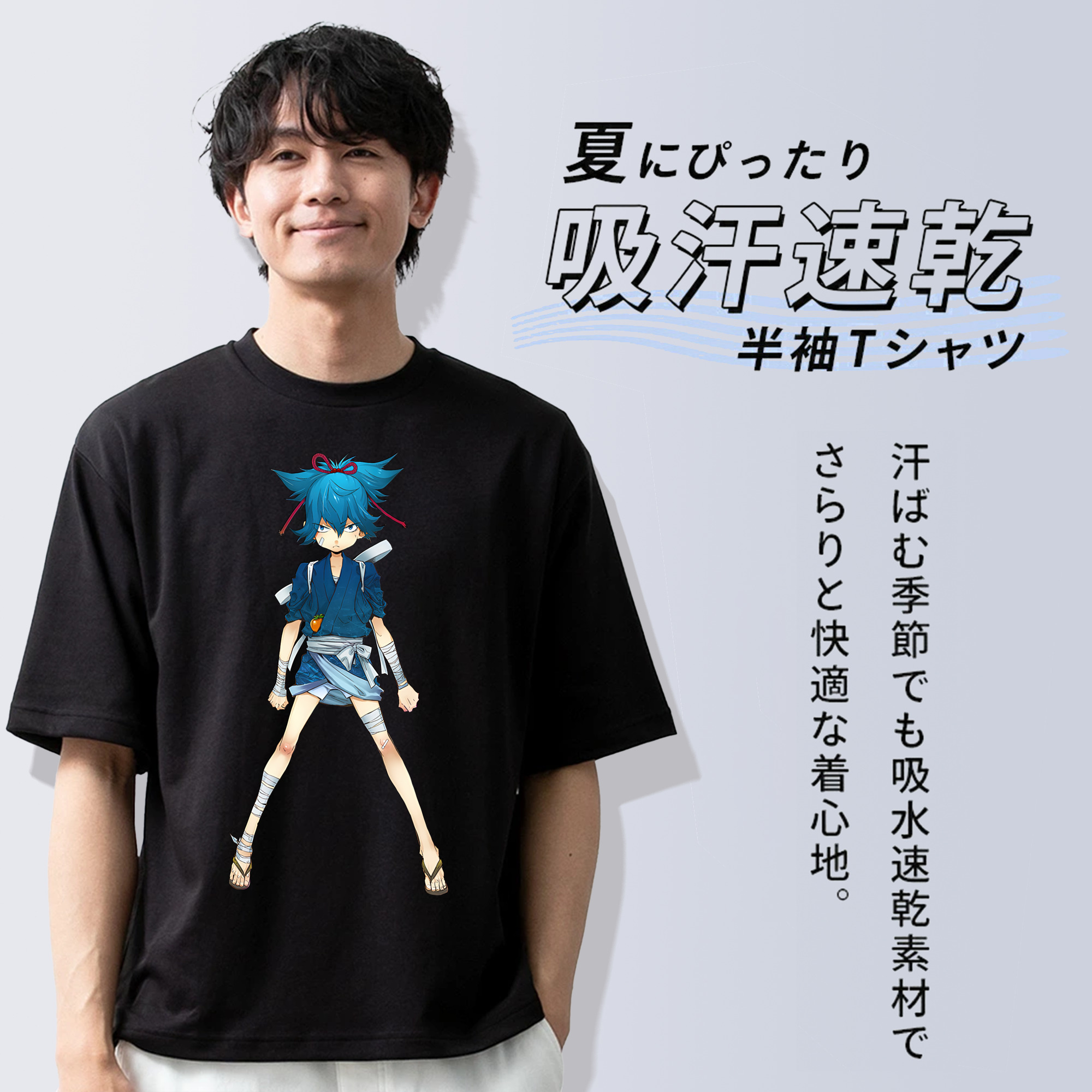 刀剣乱舞 Touken Ranbu 綿100％ メンズ半袖Tシャツ｜肌触りやわらか＆通気性