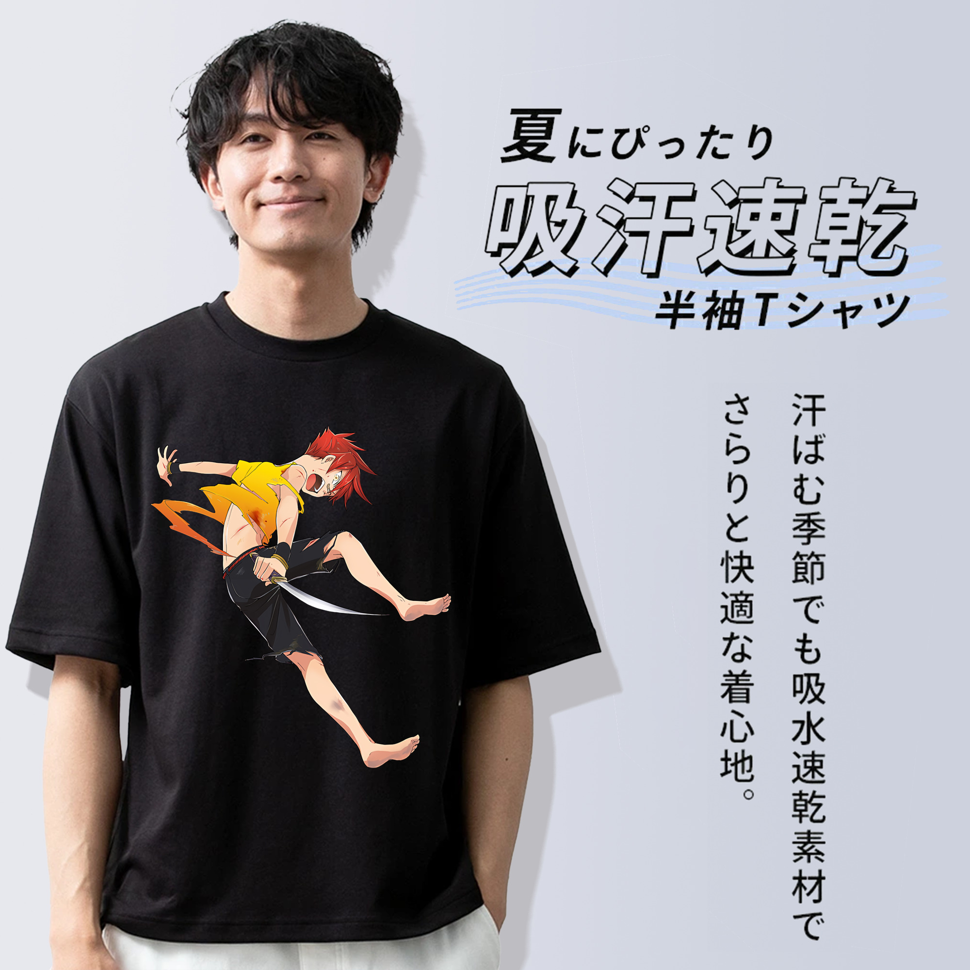 刀剣乱舞 Touken Ranbu 綿100％ メンズ半袖Tシャツ｜肌触りやわらか＆通気性