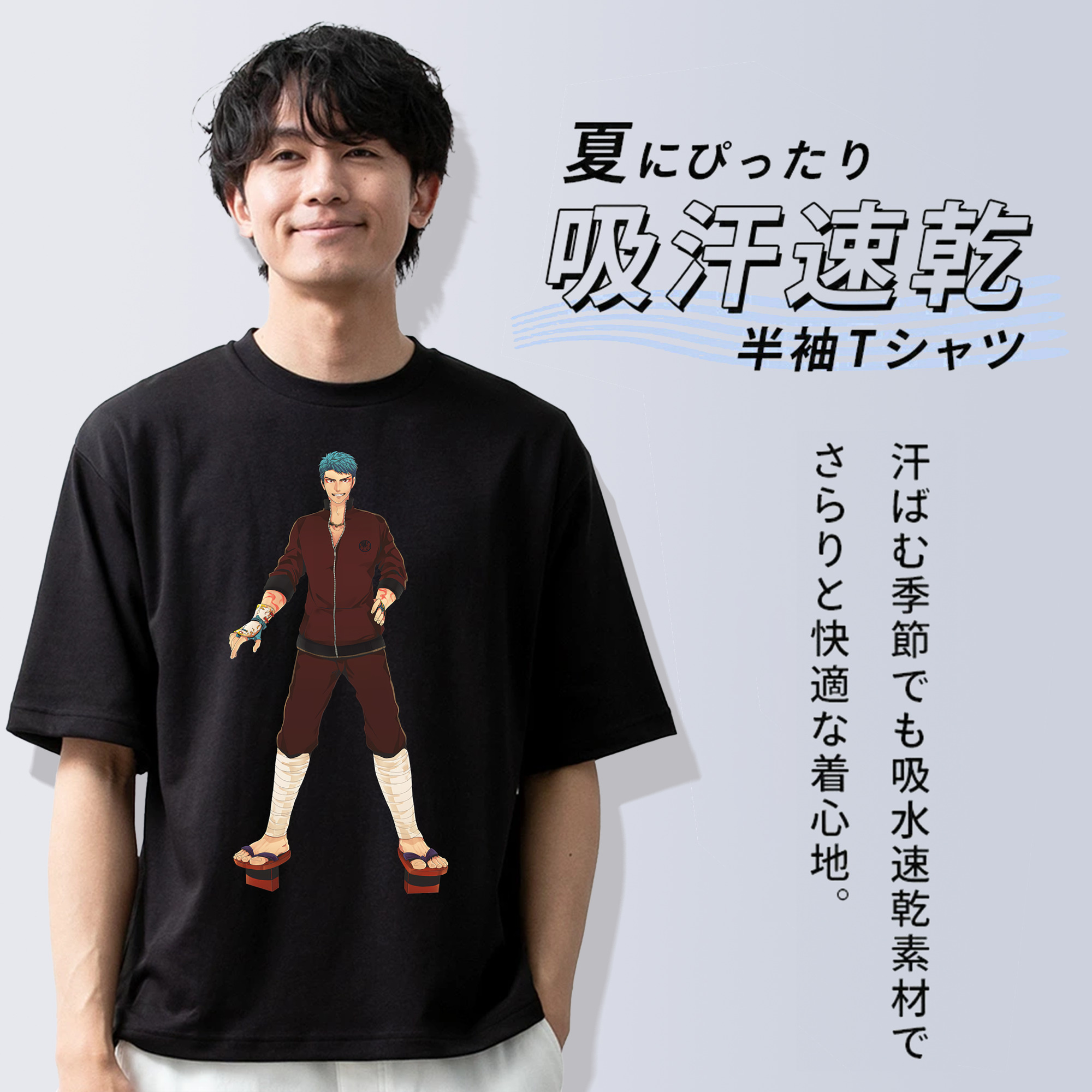 刀剣乱舞 Touken Ranbu 綿100％ メンズ半袖Tシャツ｜肌触りやわらか＆通気性