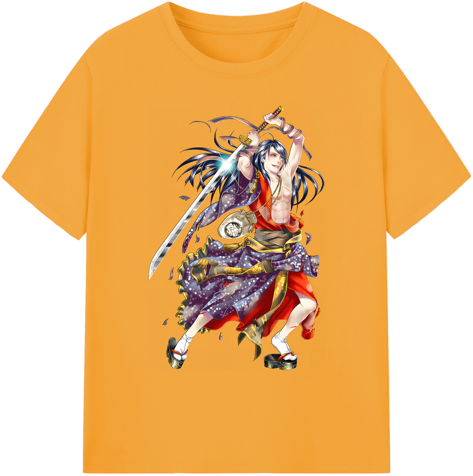 （画像用） 刀剣乱舞 Touken Ranbu 綿100％ メンズ半袖Tシャツ｜肌触りやわらか＆通気性