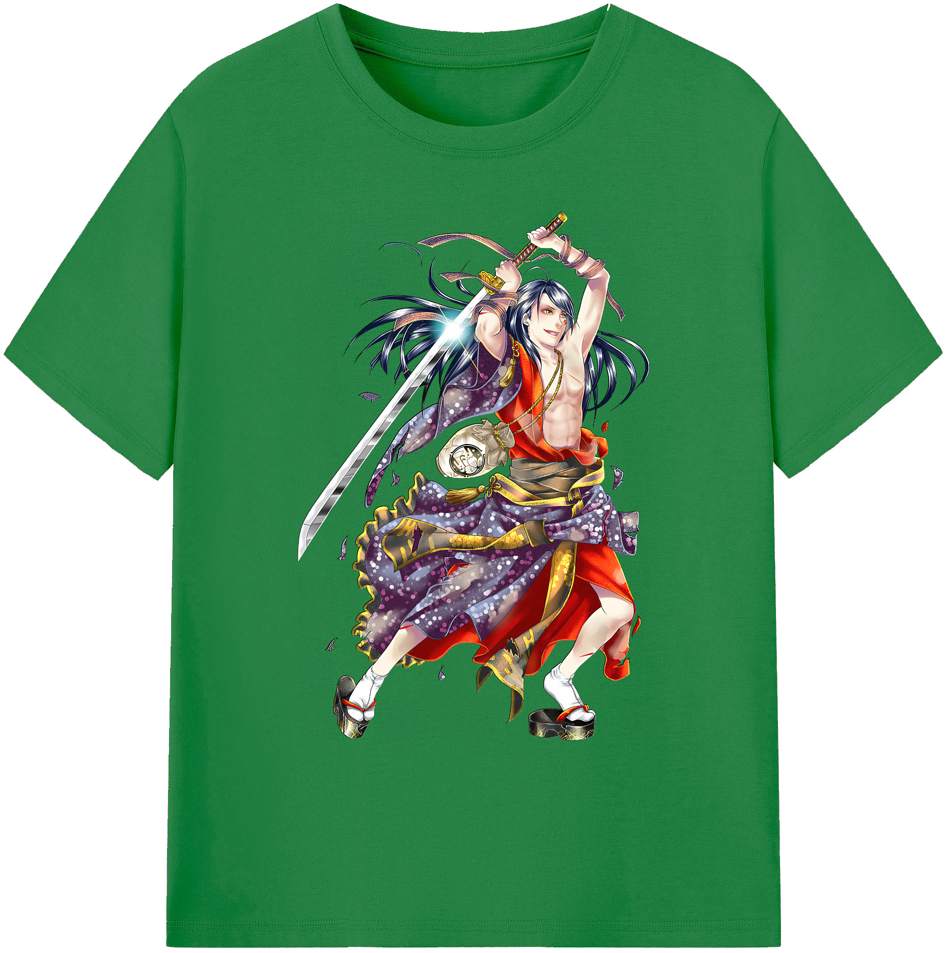 （画像用） 刀剣乱舞 Touken Ranbu 綿100％ メンズ半袖Tシャツ｜肌触りやわらか＆通気性