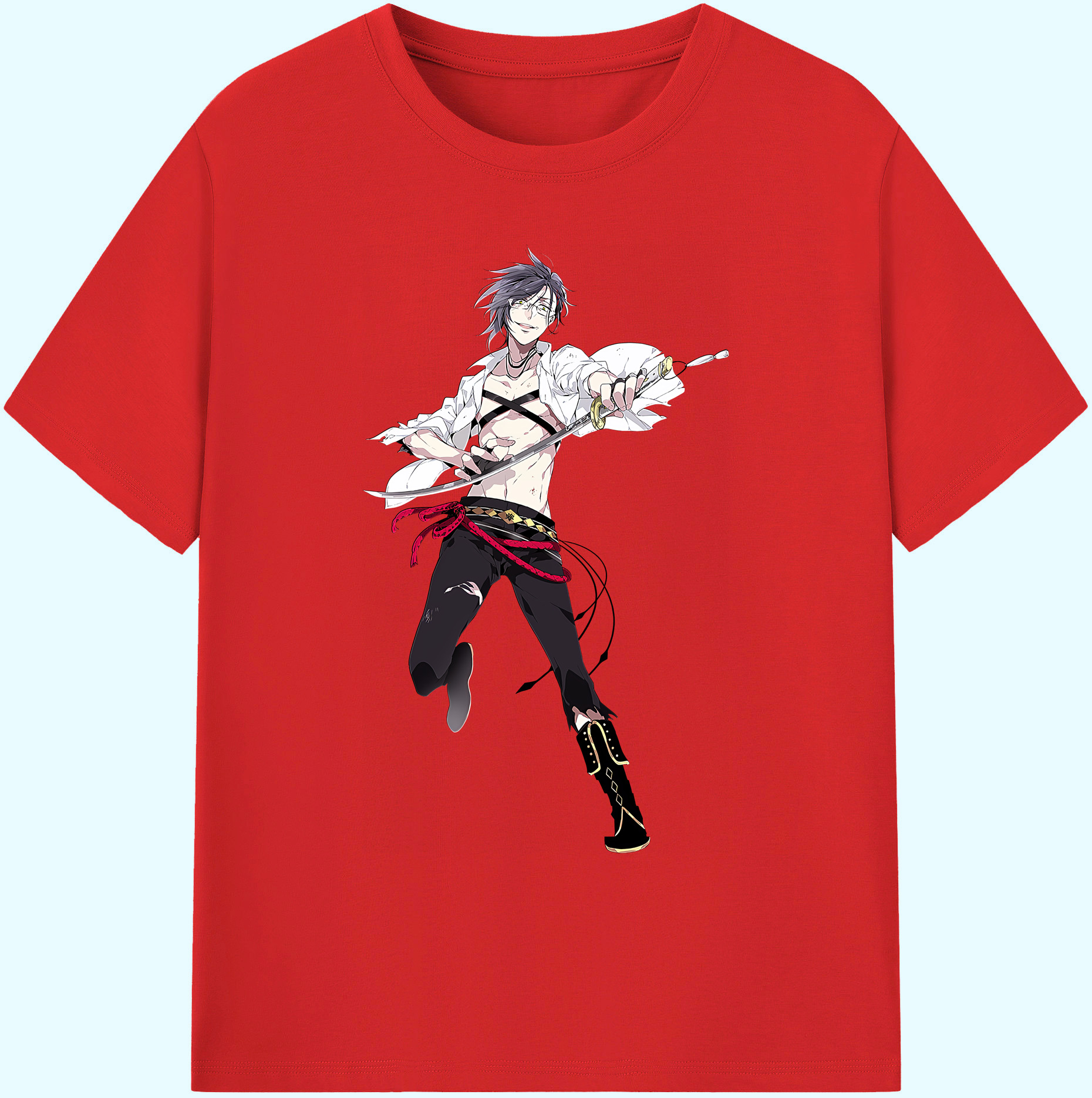 （画像用） 刀剣乱舞 Touken Ranbu 綿100％ メンズ半袖Tシャツ｜肌触りやわらか＆通気性
