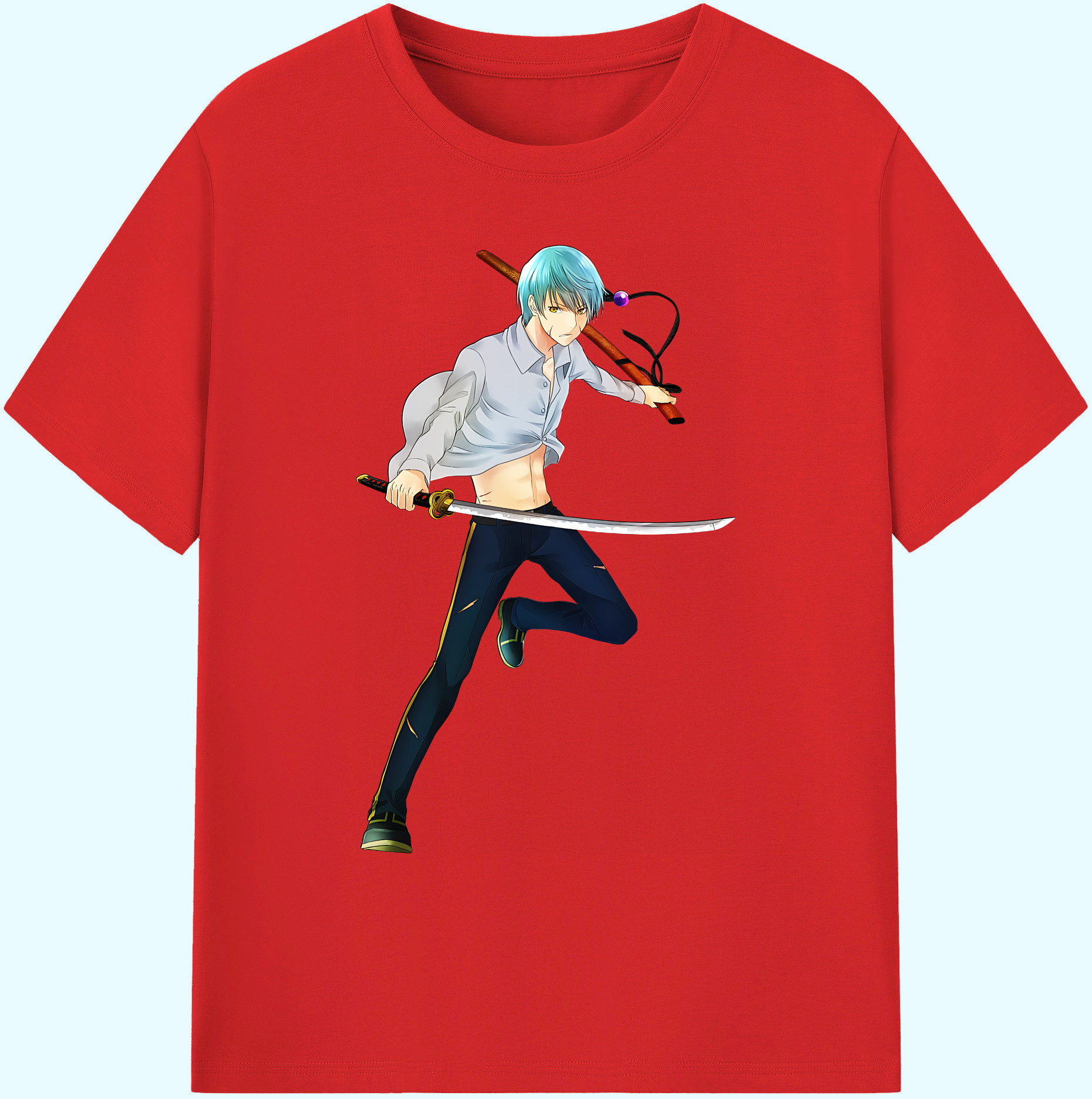 （画像用） 刀剣乱舞 Touken Ranbu 綿100％ メンズ半袖Tシャツ｜肌触りやわらか＆通気性