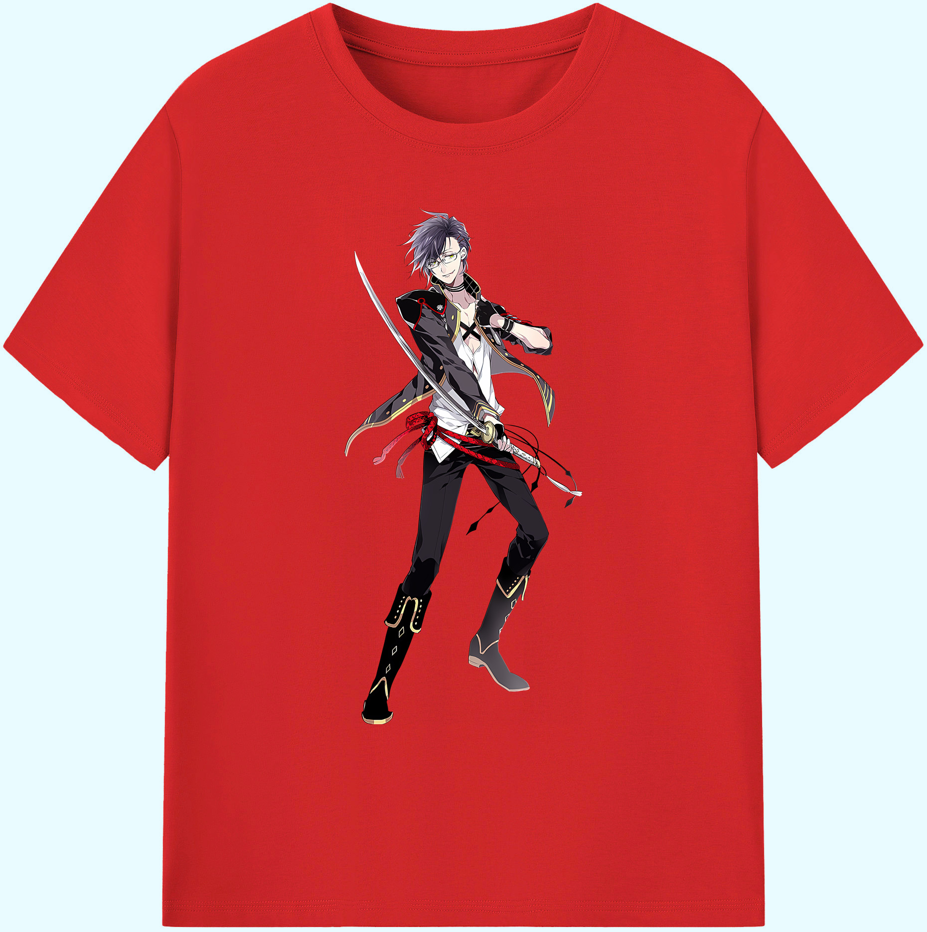 （画像用） 刀剣乱舞 Touken Ranbu 綿100％ メンズ半袖Tシャツ｜肌触りやわらか＆通気性