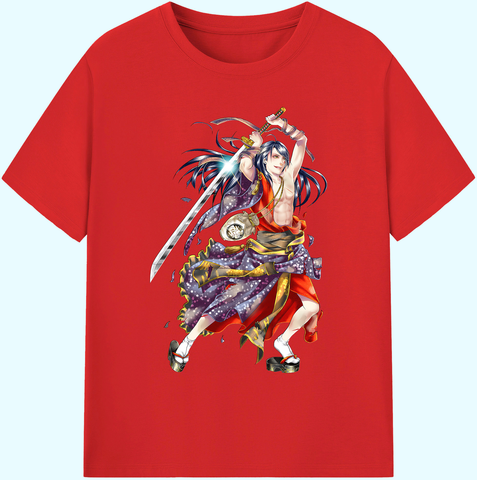 （画像用） 刀剣乱舞 Touken Ranbu 綿100％ メンズ半袖Tシャツ｜肌触りやわらか＆通気性