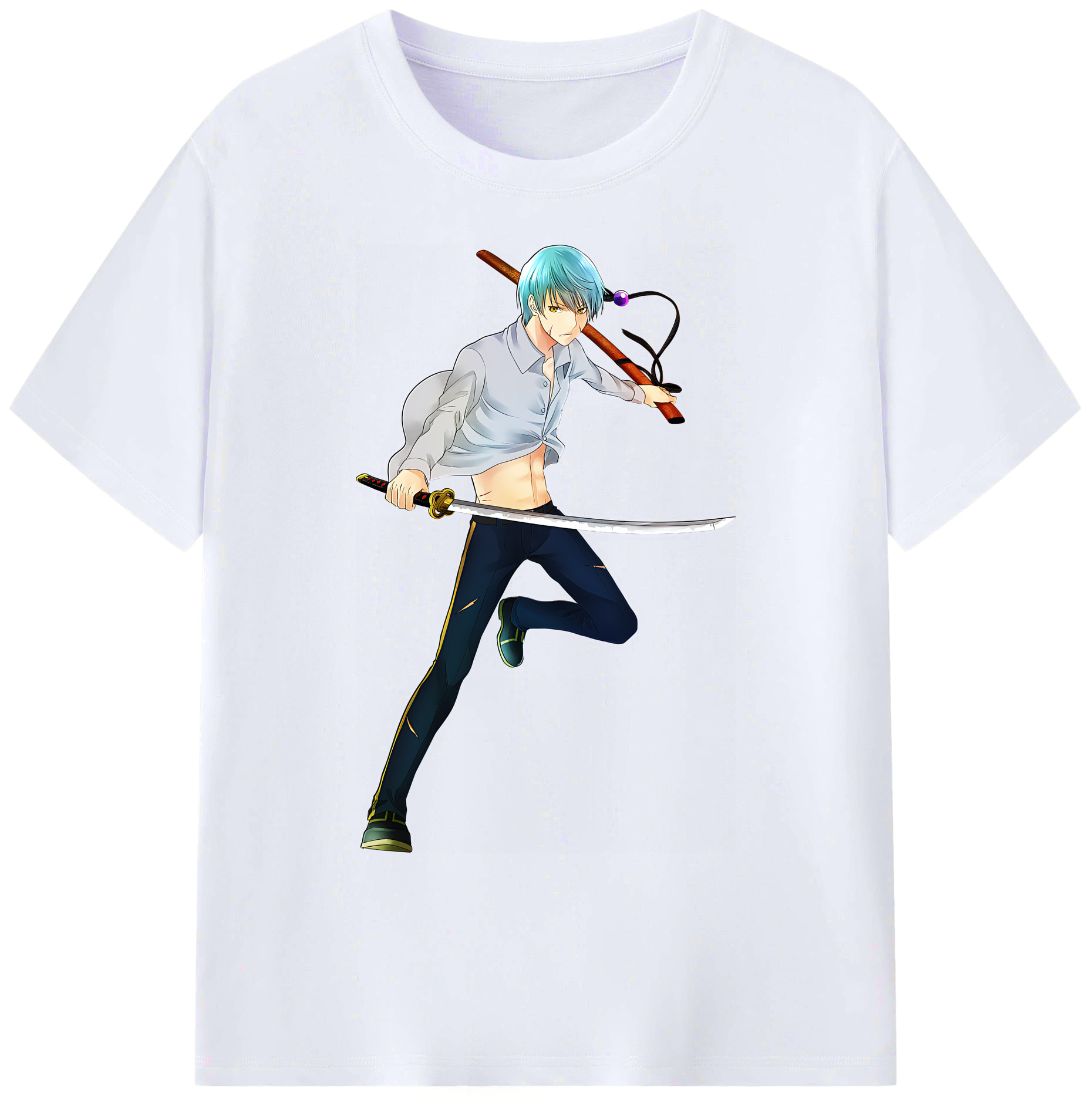 （画像用） 刀剣乱舞 Touken Ranbu 綿100％ メンズ半袖Tシャツ｜肌触りやわらか＆通気性