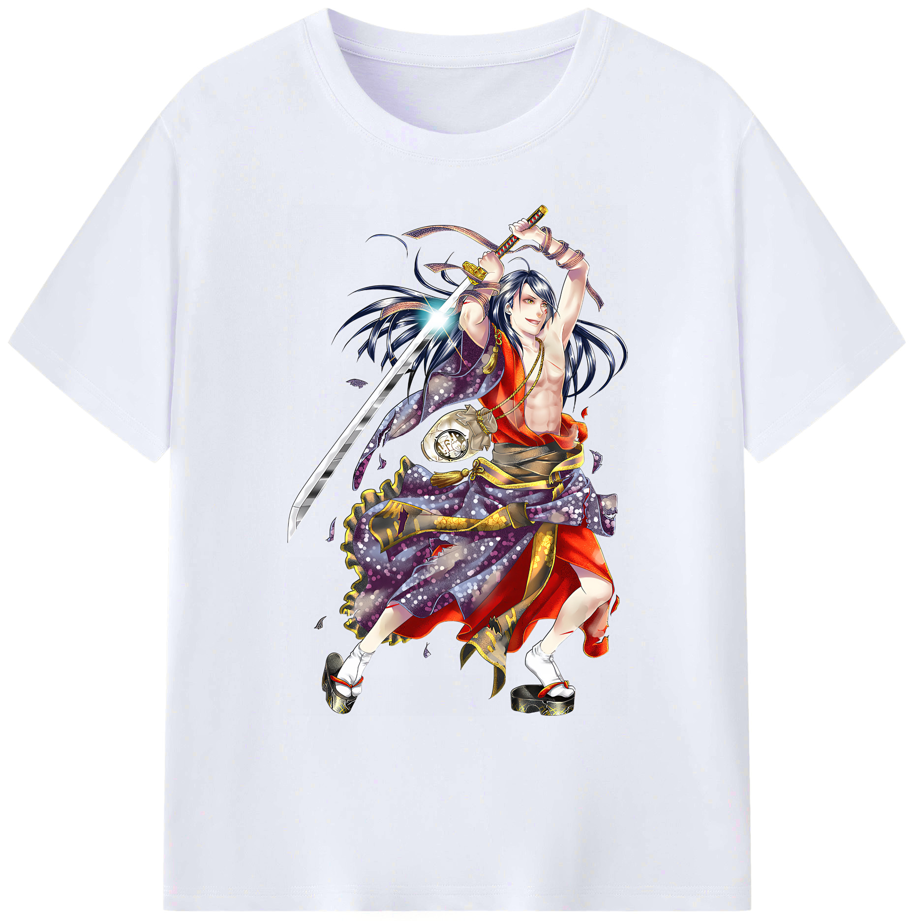 （画像用） 刀剣乱舞 Touken Ranbu 綿100％ メンズ半袖Tシャツ｜肌触りやわらか＆通気性