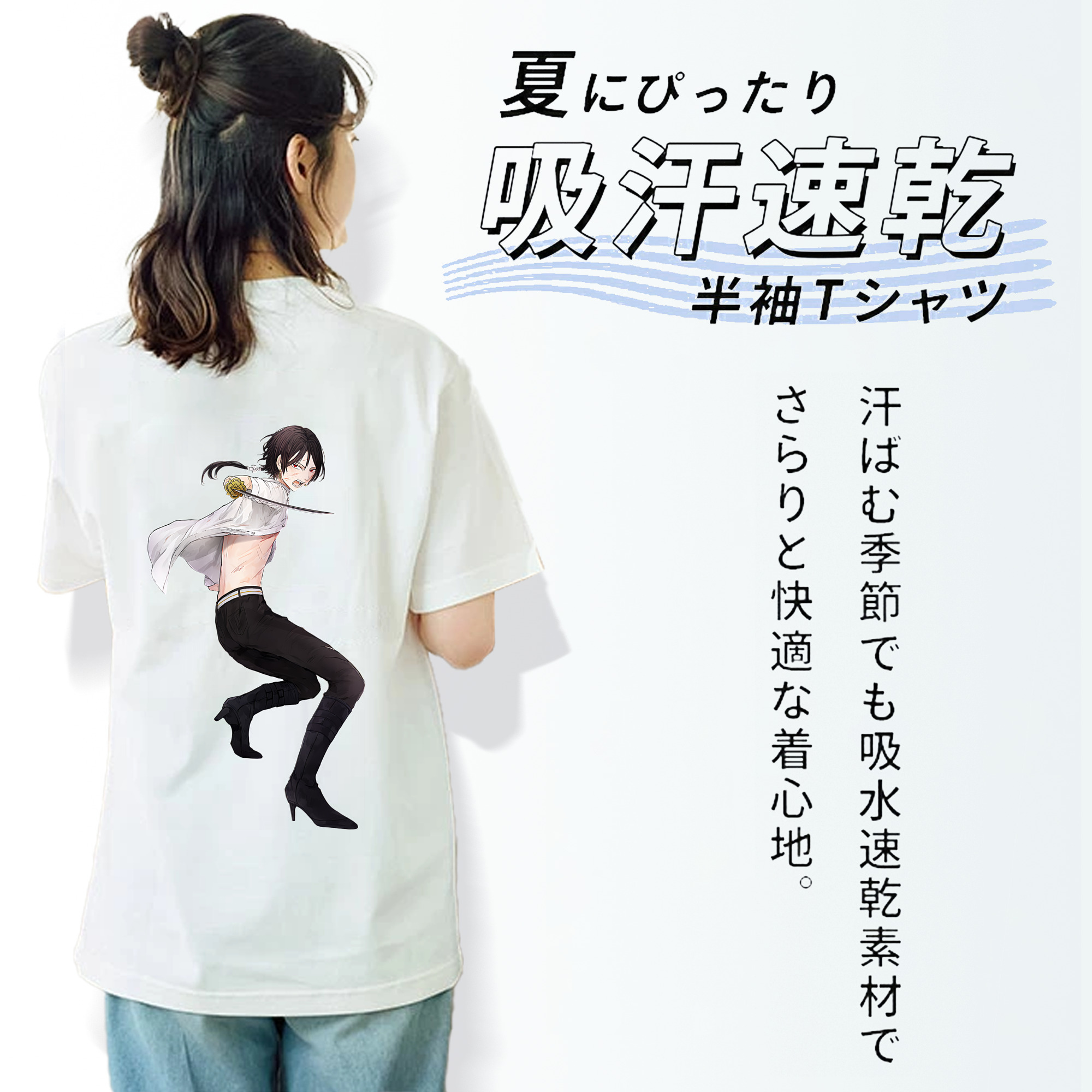 刀剣乱舞 Touken Ranbu レディース半袖Tシャツ(バックプリント)