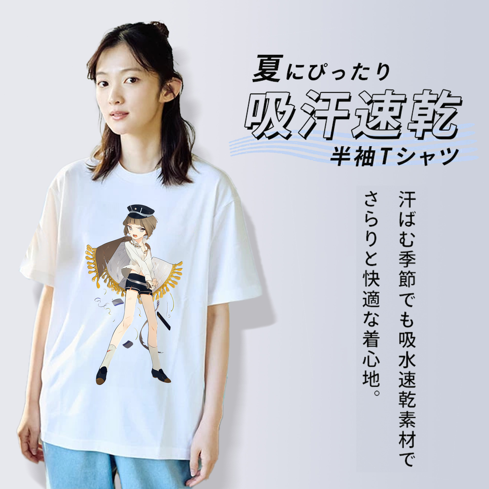 刀剣乱舞 Touken Ranbu レディースカジュアルプリントTシャツ（綿100％）