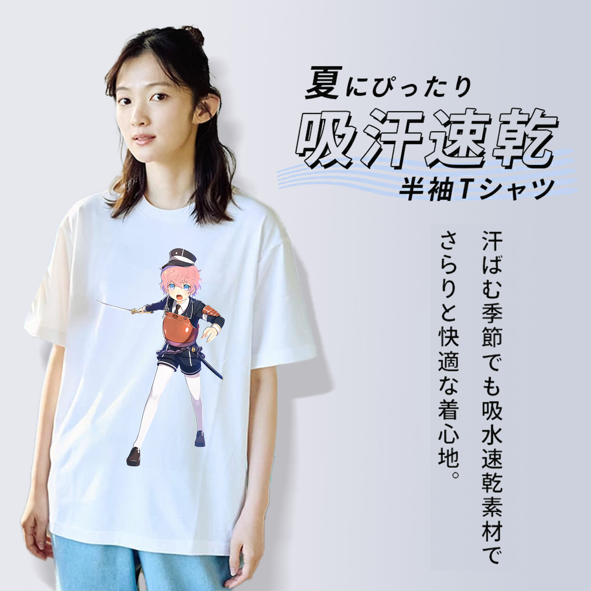 刀剣乱舞 Touken Ranbu レディースカジュアルプリントTシャツ（綿100％）