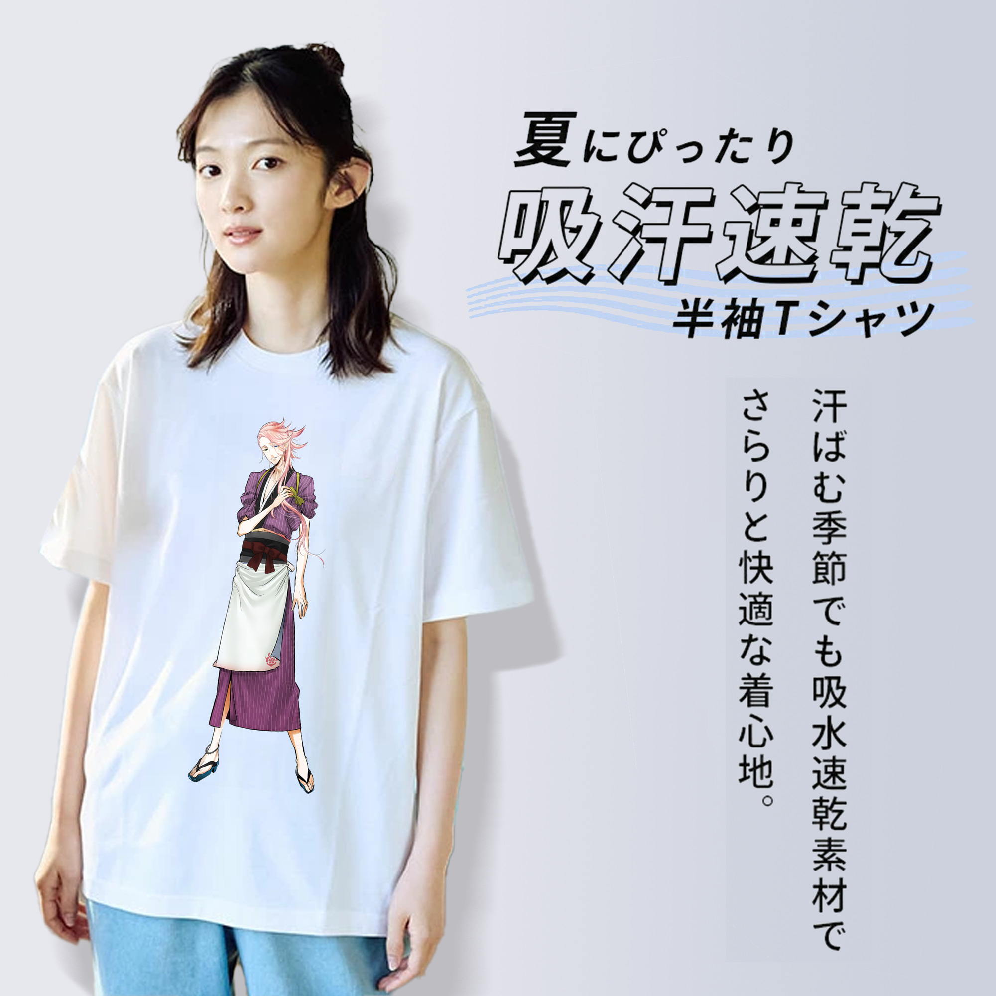 刀剣乱舞 Touken Ranbu レディースカジュアルプリントTシャツ（綿100％）