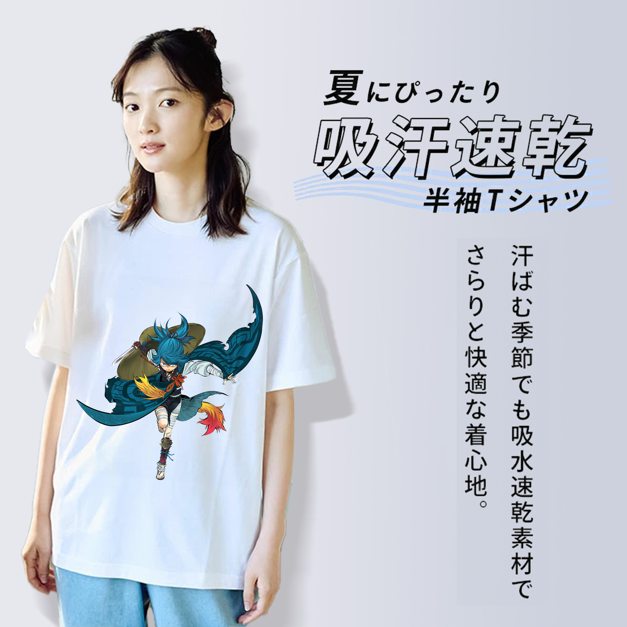 刀剣乱舞 Touken Ranbu レディースカジュアルプリントTシャツ（綿100％）