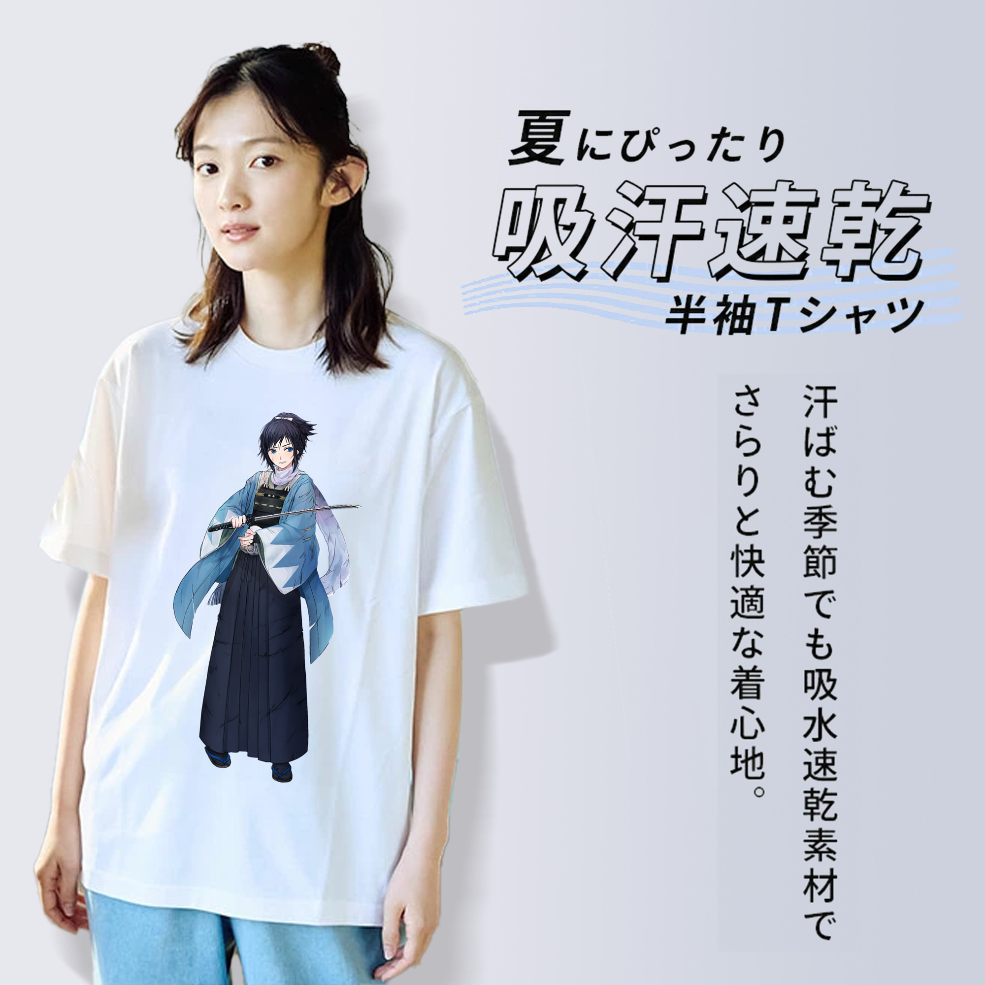 刀剣乱舞 Touken Ranbu レディースカジュアルプリントTシャツ（綿100％）