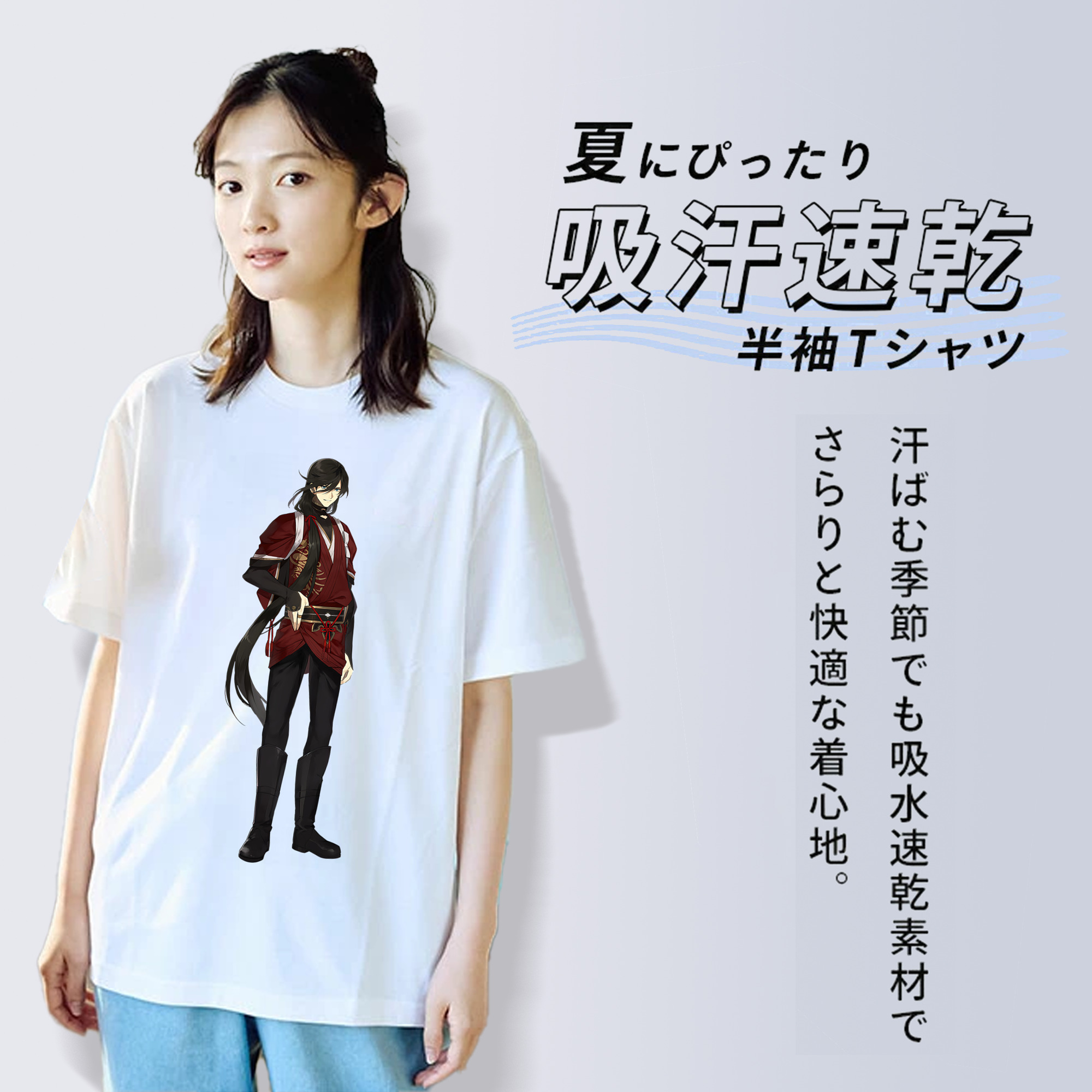 刀剣乱舞 Touken Ranbu レディースカジュアルプリントTシャツ（綿100％）