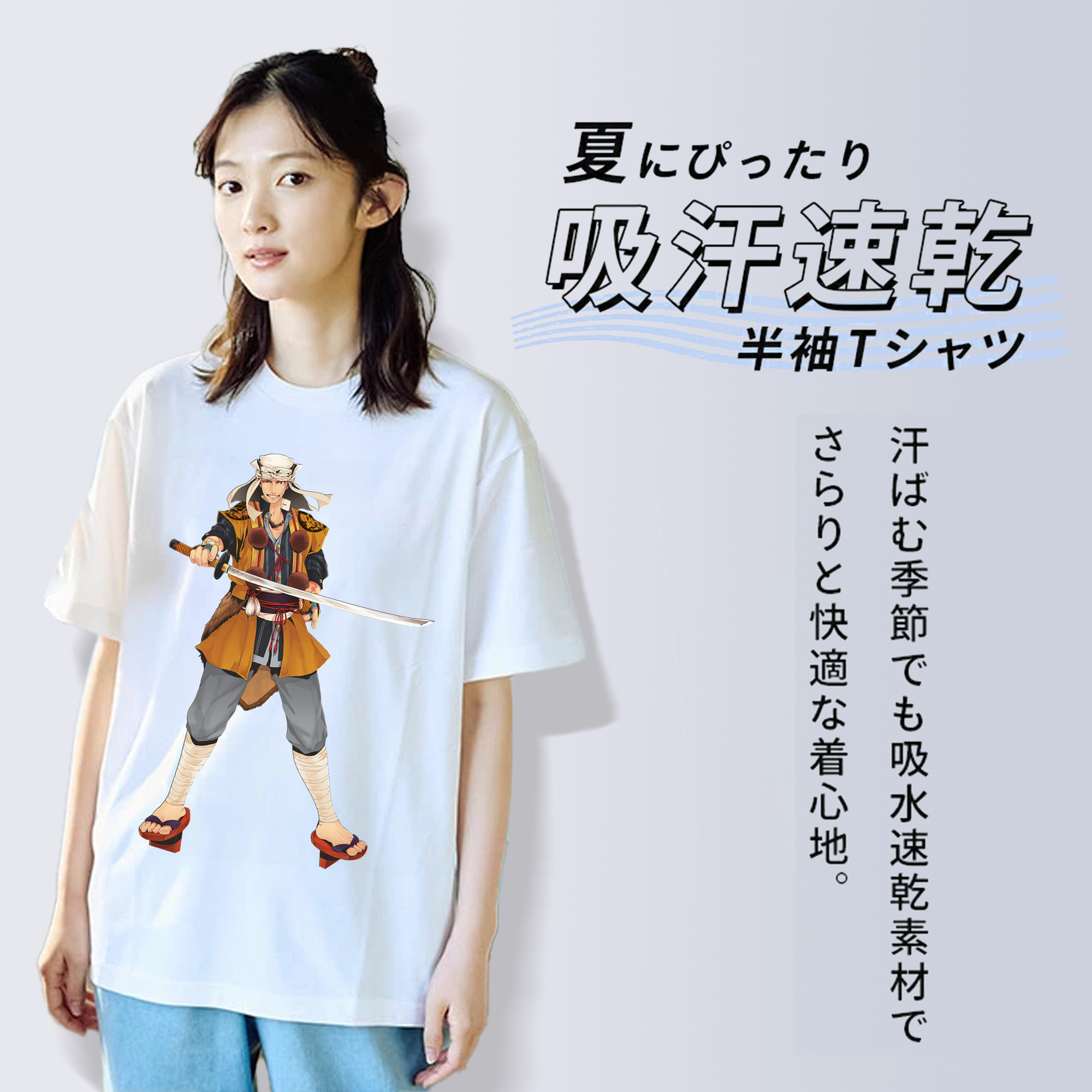 刀剣乱舞 Touken Ranbu レディースカジュアルプリントTシャツ（綿100％）