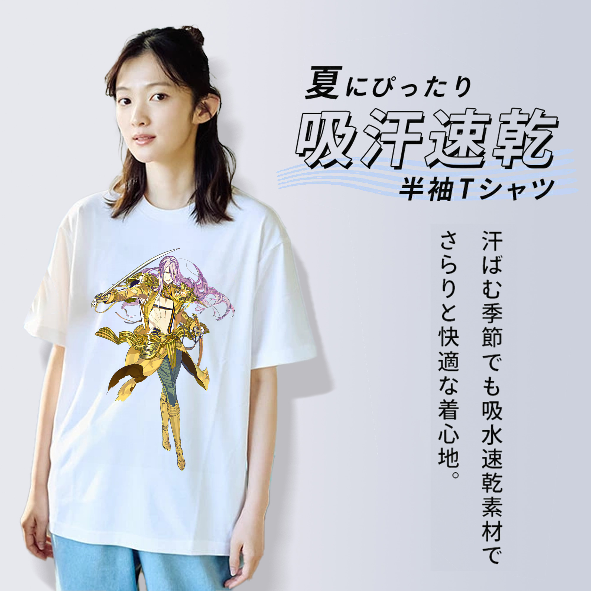 刀剣乱舞 Touken Ranbu レディースカジュアルプリントTシャツ（綿100％）