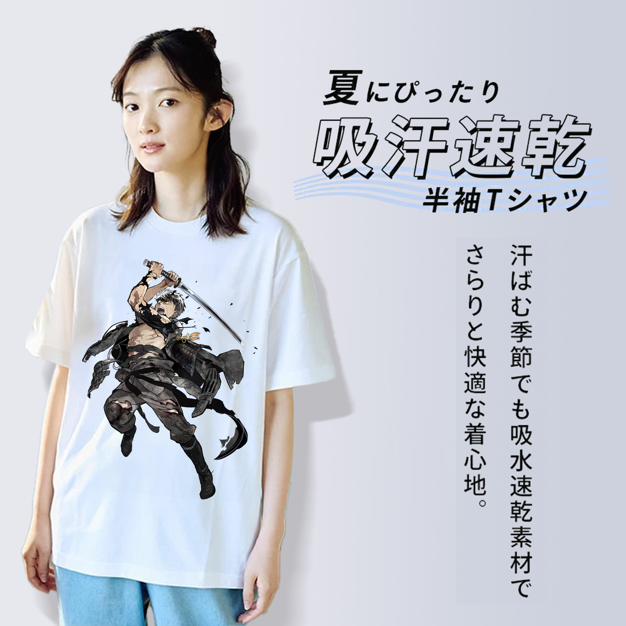 刀剣乱舞 Touken Ranbu レディースカジュアルプリントTシャツ（綿100％）