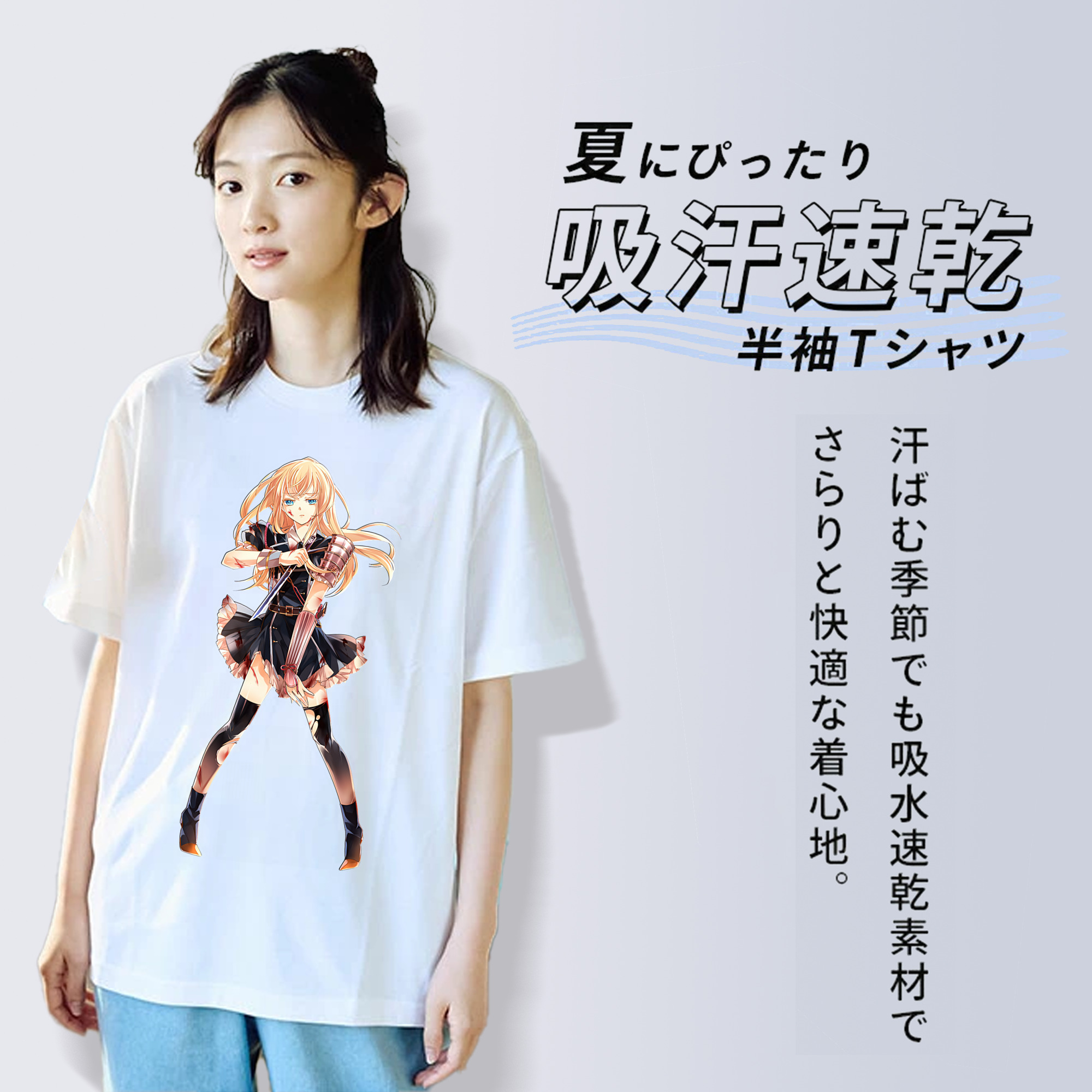 刀剣乱舞 Touken Ranbu レディースカジュアルプリントTシャツ（綿100％）