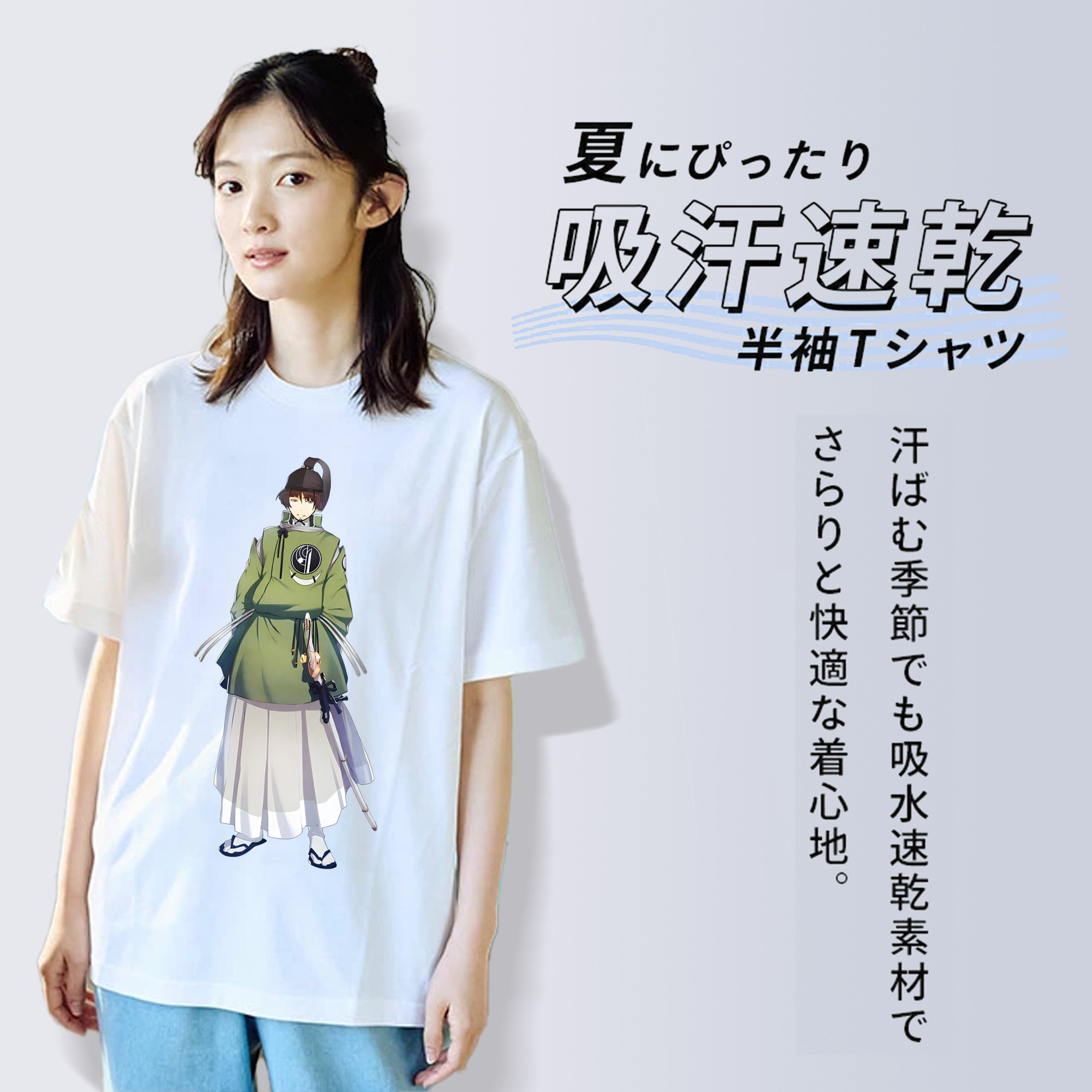 刀剣乱舞 Touken Ranbu レディースカジュアルプリントTシャツ（綿100％）
