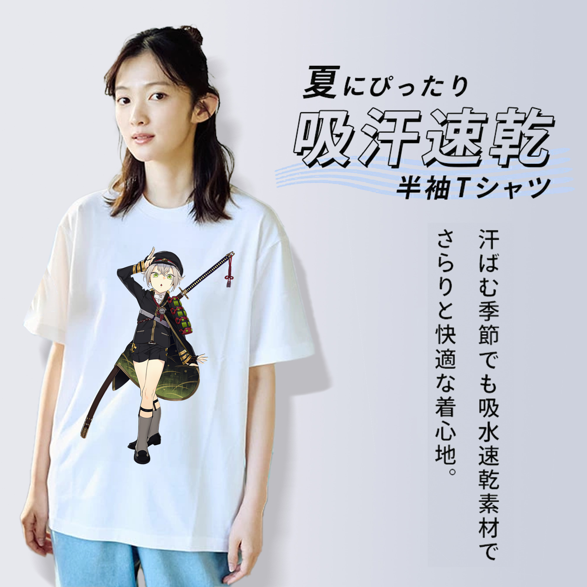 刀剣乱舞 Touken Ranbu レディースカジュアルプリントTシャツ（綿100％）