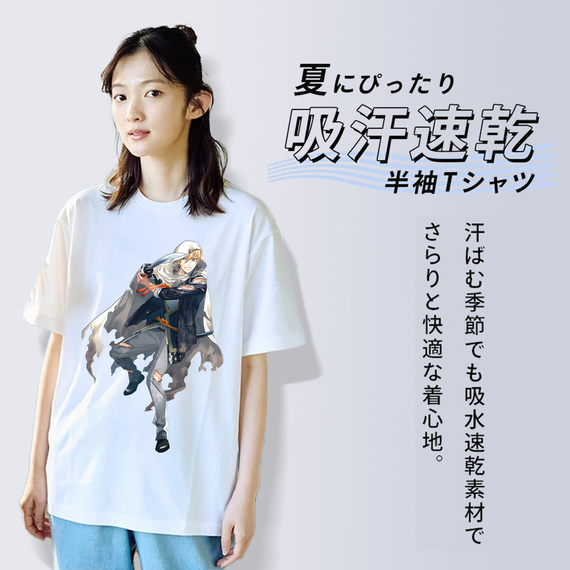 刀剣乱舞 Touken Ranbu レディースカジュアルプリントTシャツ（綿100％）
