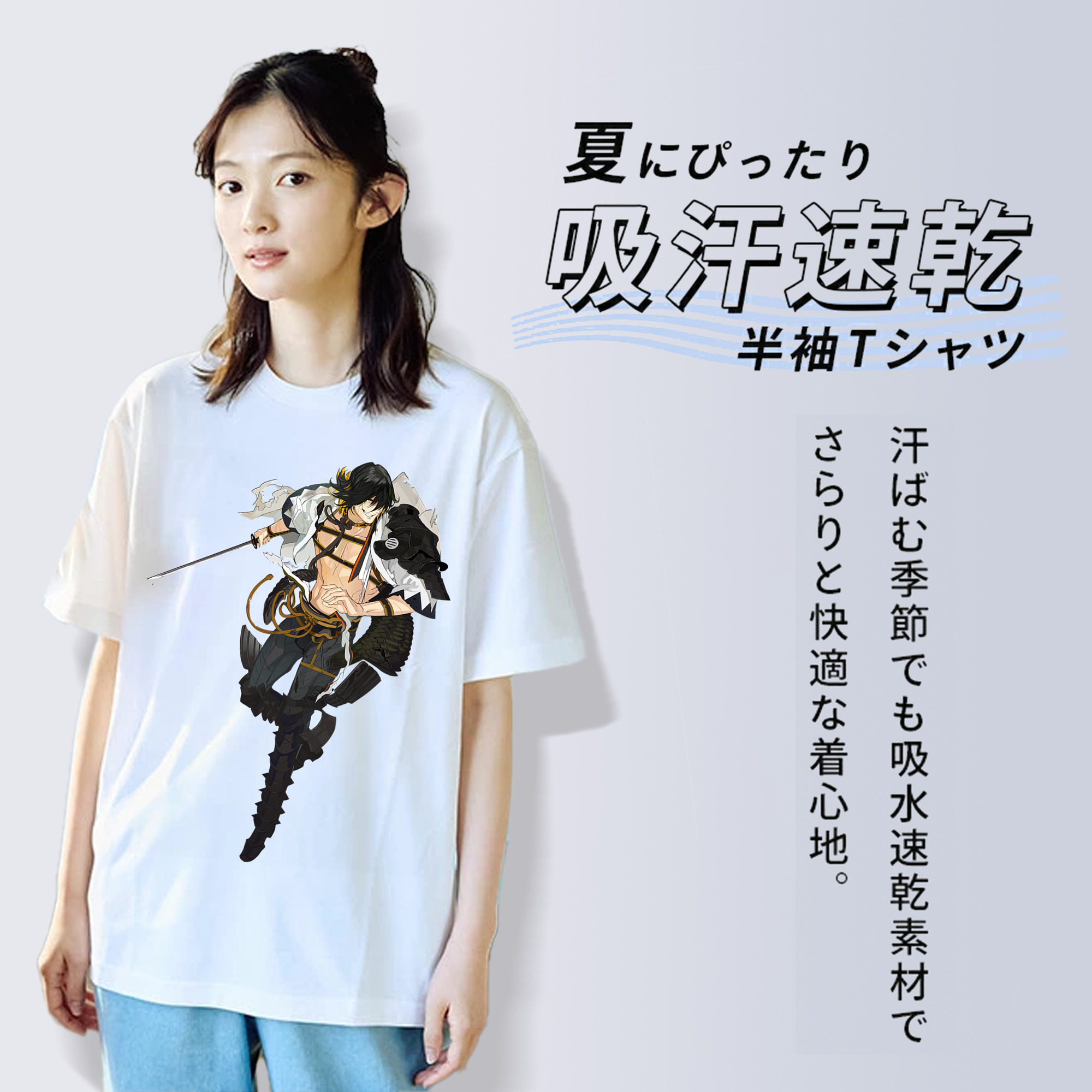 刀剣乱舞 Touken Ranbu レディースカジュアルプリントTシャツ（綿100％）