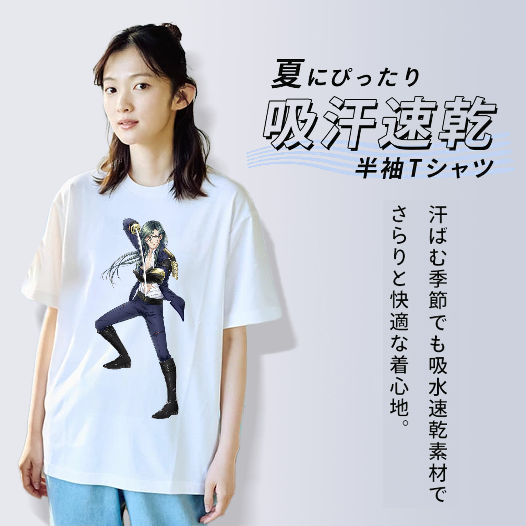刀剣乱舞 Touken Ranbu レディースカジュアルプリントTシャツ（綿100％）