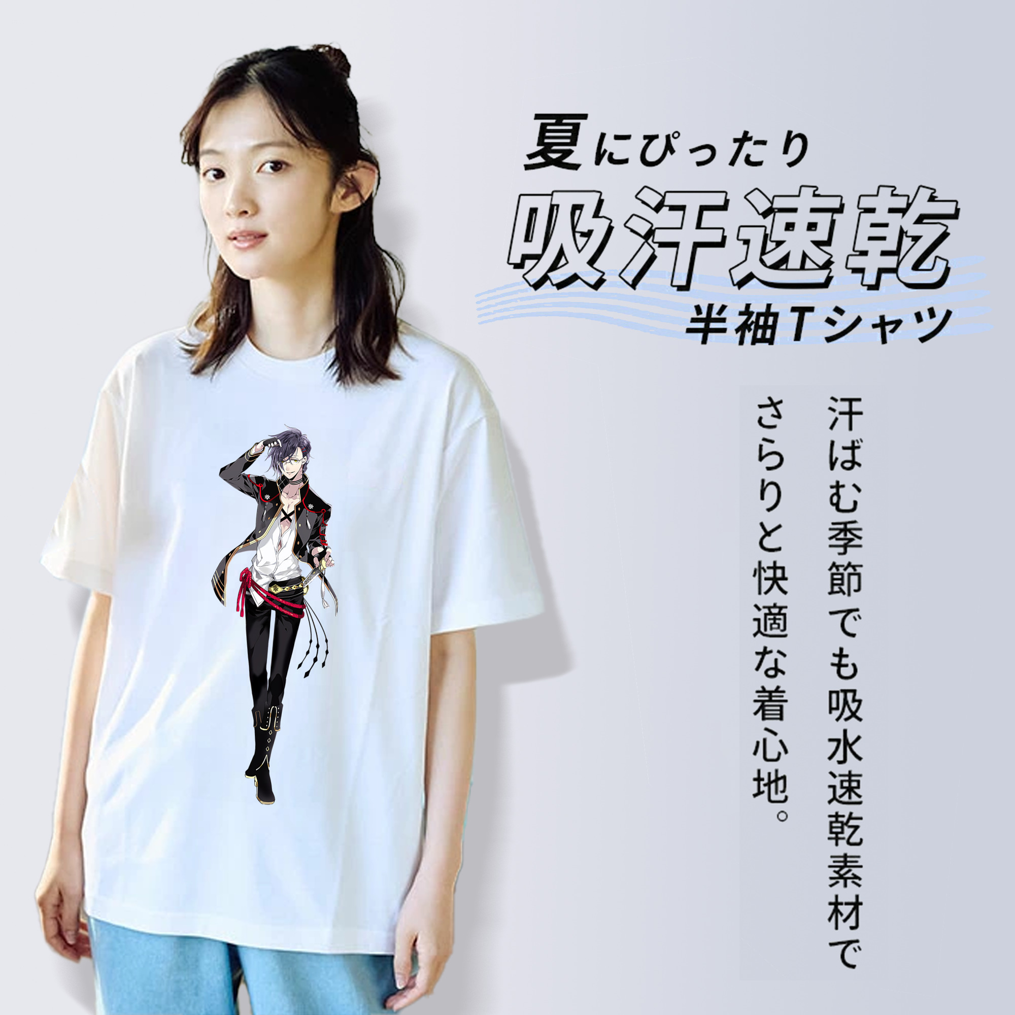 刀剣乱舞 Touken Ranbu レディースカジュアルプリントTシャツ（綿100％）