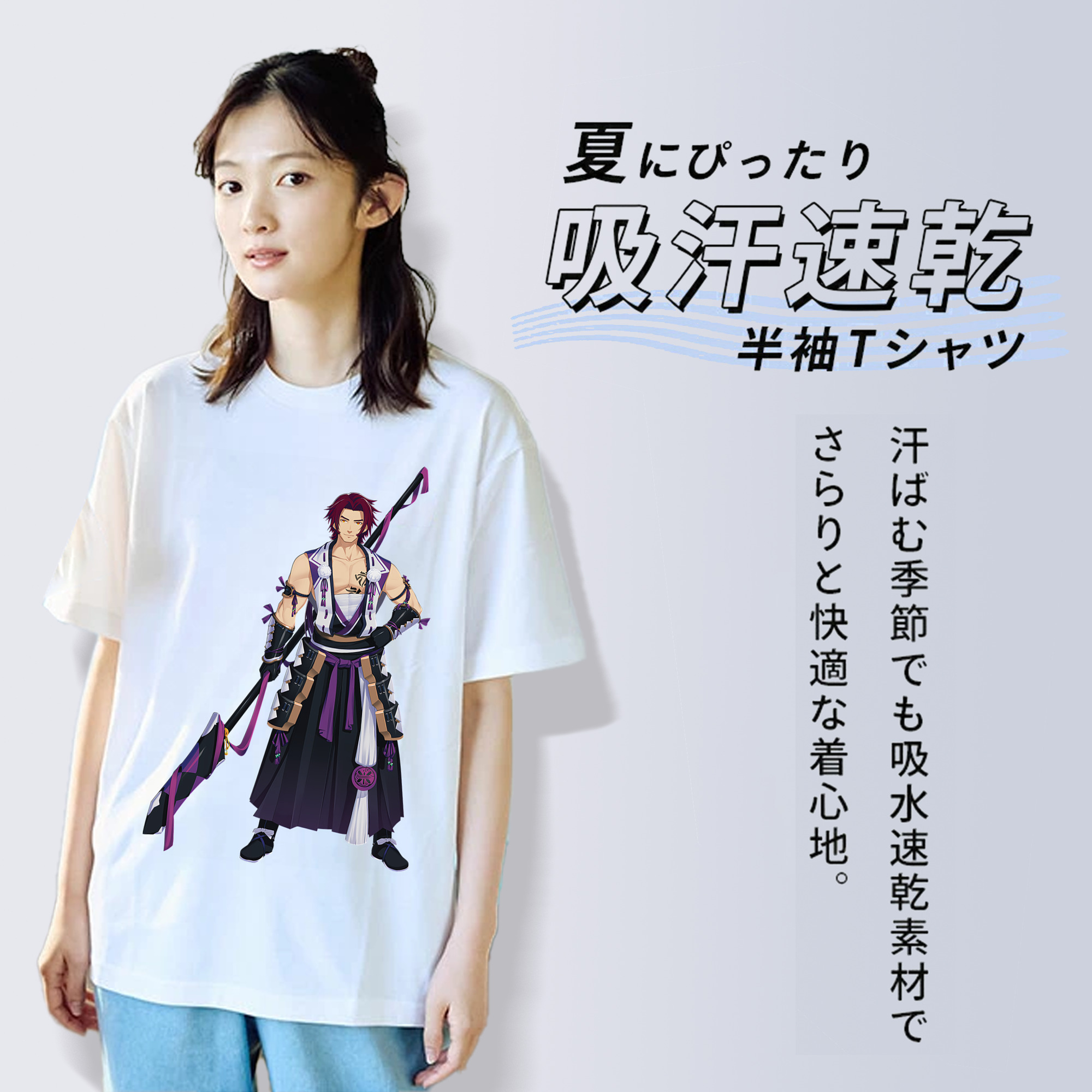 刀剣乱舞 Touken Ranbu レディースカジュアルプリントTシャツ（綿100％）