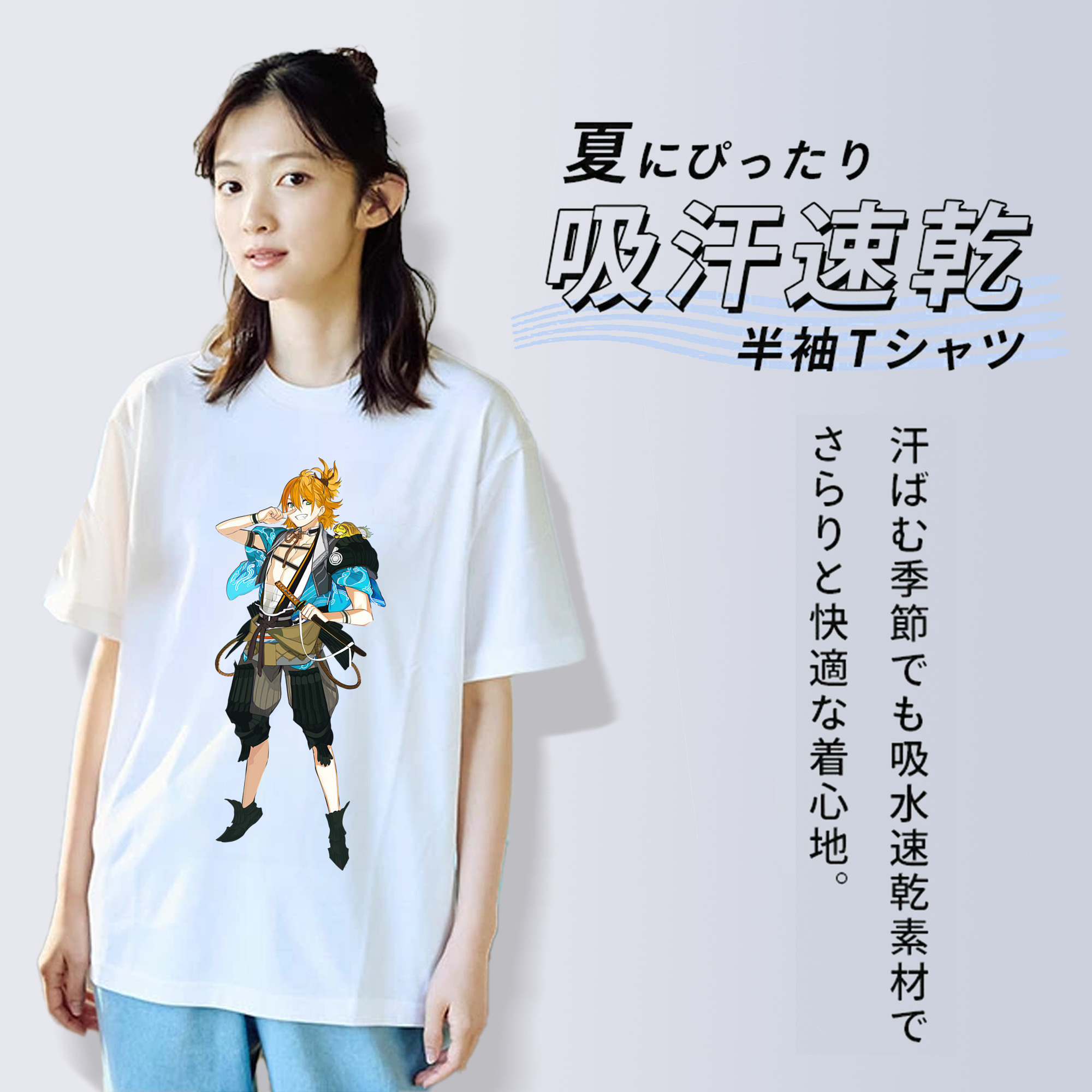 刀剣乱舞 Touken Ranbu レディースカジュアルプリントTシャツ（綿100％）
