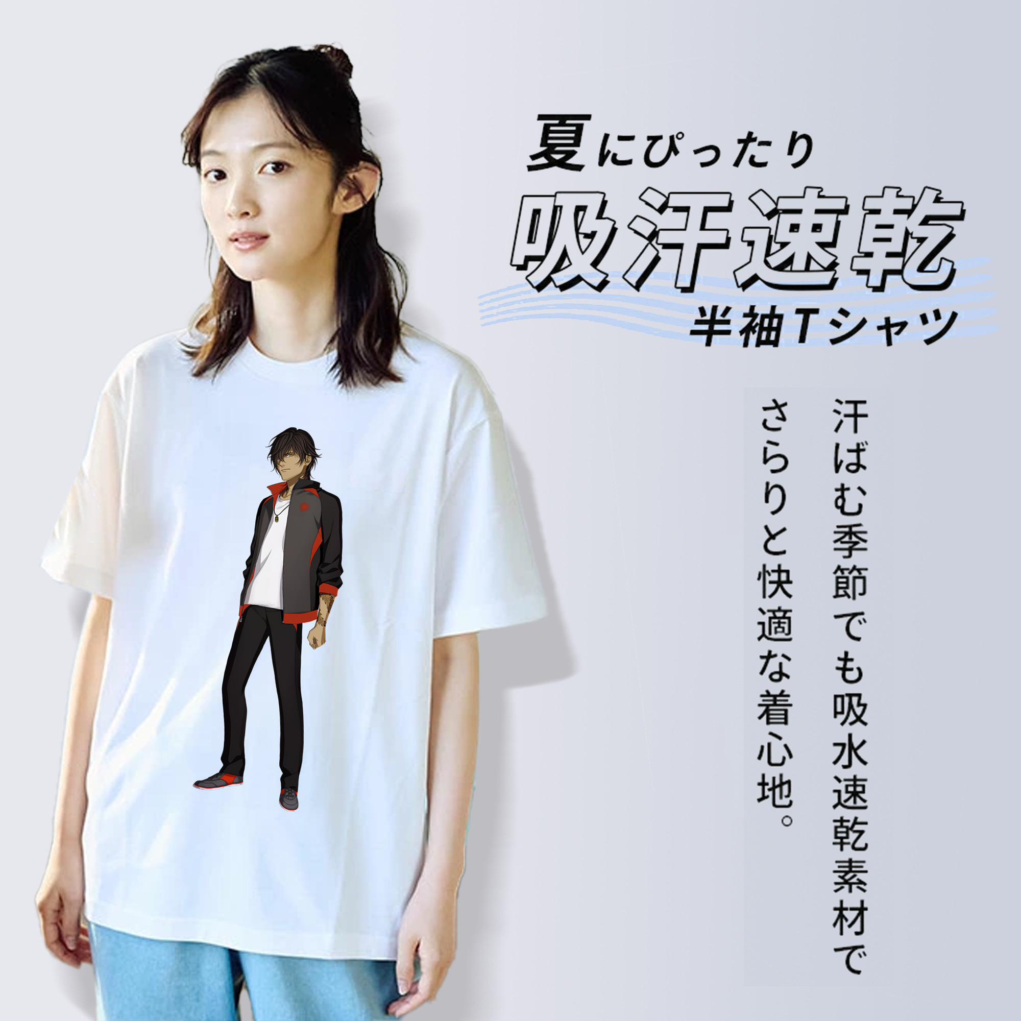 刀剣乱舞 Touken Ranbu レディースカジュアルプリントTシャツ（綿100％）