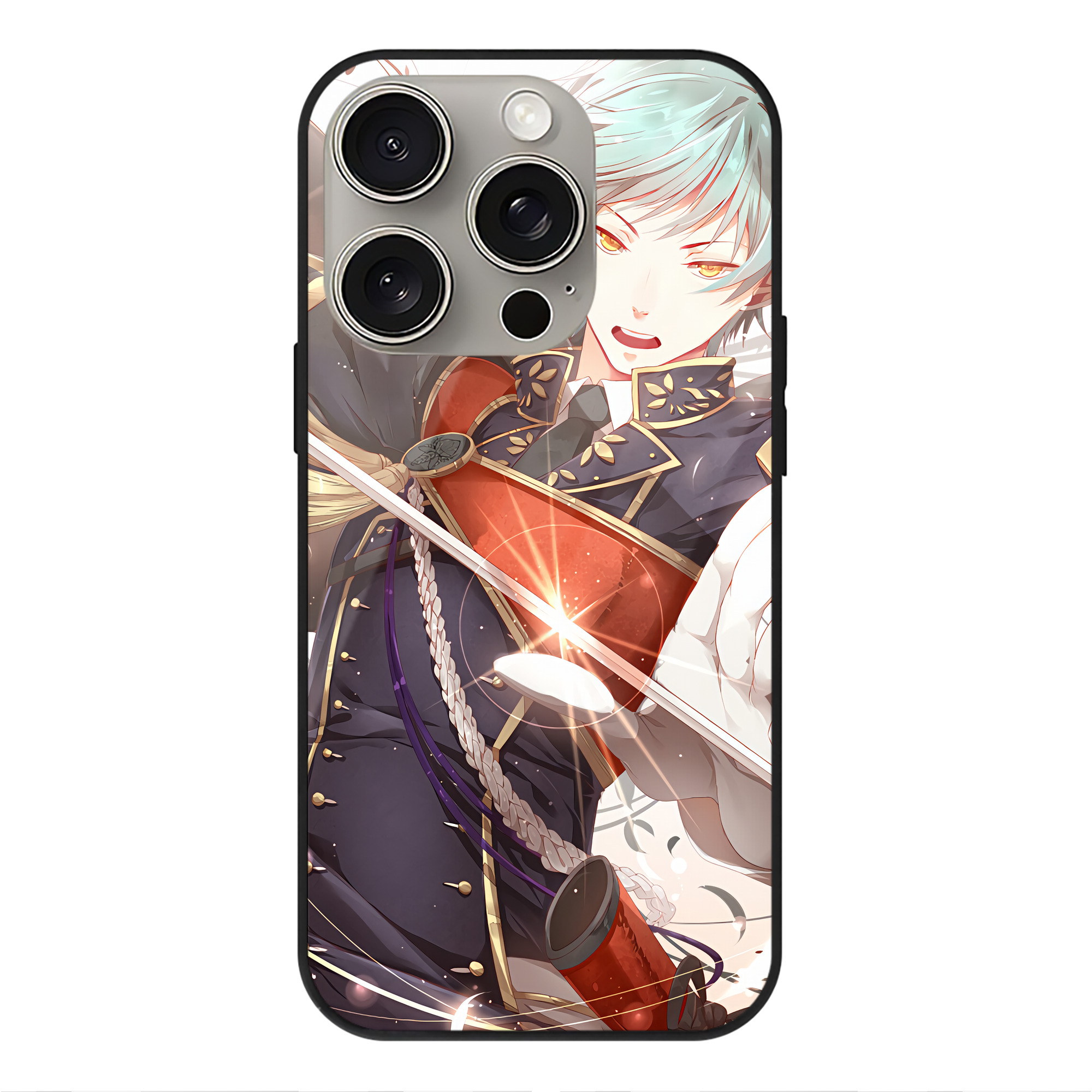 （画像用） 刀剣乱舞 Touken Ranbu 【iPhone15Pro対応】スマホケース 耐衝撃＆黄変防止 背面ガラス