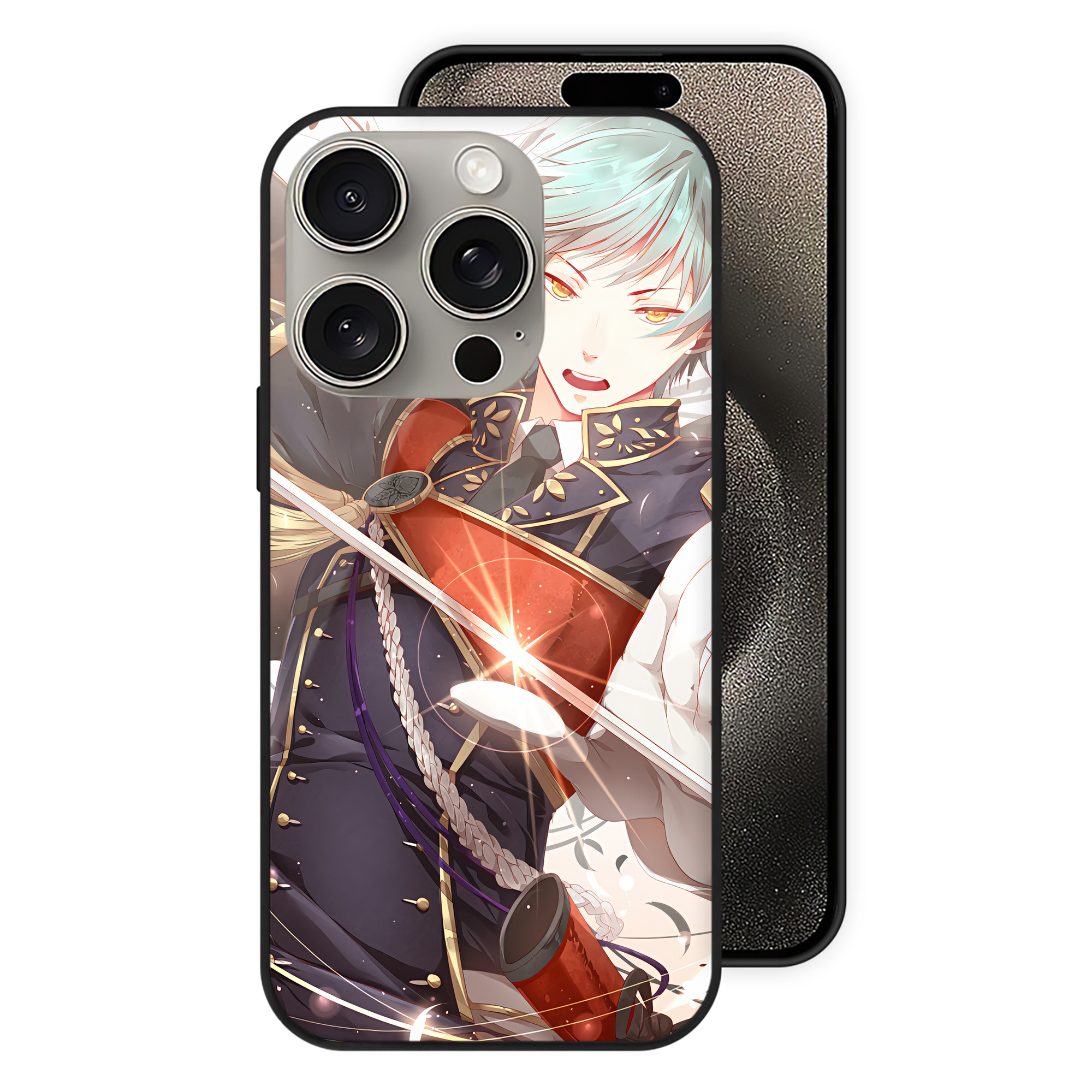 （画像用） 刀剣乱舞 Touken Ranbu 【iPhone15Pro対応】スマホケース 耐衝撃＆黄変防止 背面ガラス