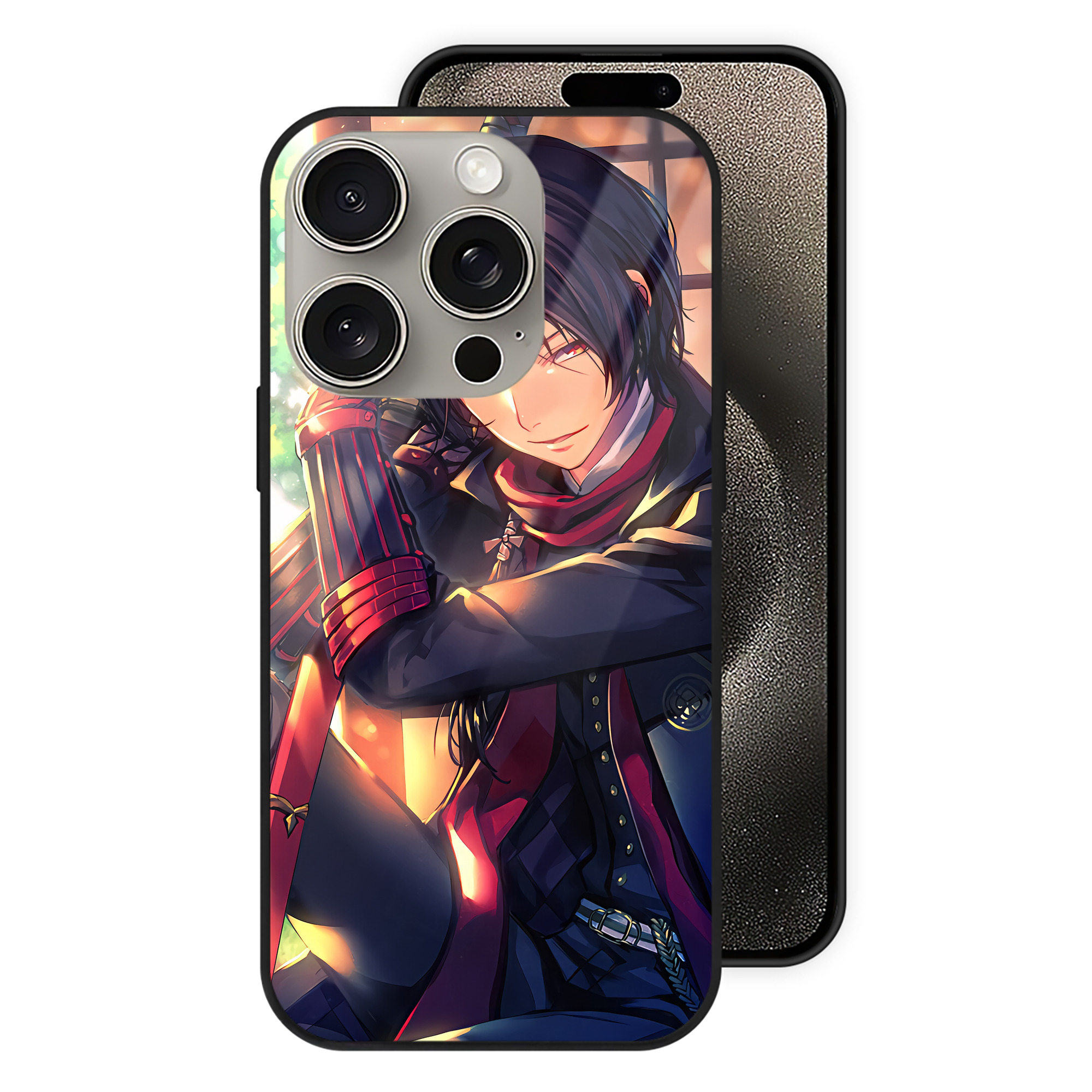 （画像用） 刀剣乱舞 Touken Ranbu 【iPhone15Pro対応】スマホケース 耐衝撃＆黄変防止 背面ガラス