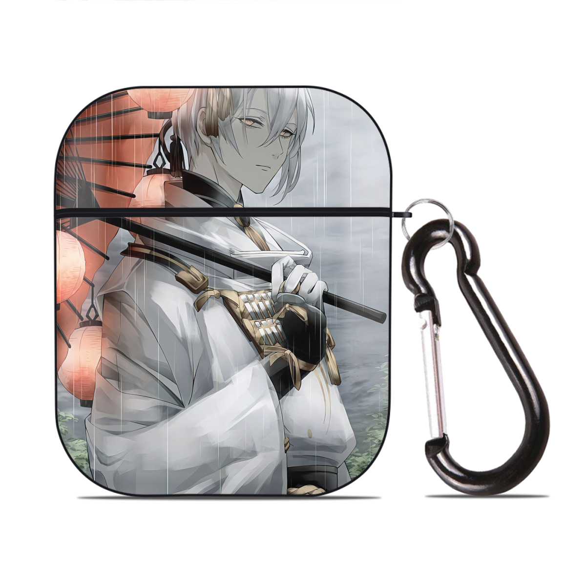 （画像用） 刀剣乱舞 Touken Ranbu AirPods 第2世代保護ケース ハードシェル ブラック 耐衝撃・防指紋・カラビナ付き