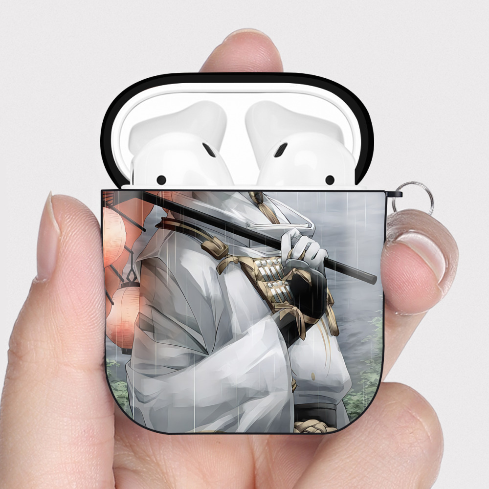 （画像用） 刀剣乱舞 Touken Ranbu AirPods 第2世代保護ケース ハードシェル ブラック 耐衝撃・防指紋・カラビナ付き
