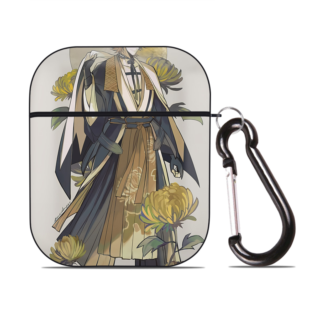 （画像用） 刀剣乱舞 Touken Ranbu AirPods 第2世代保護ケース ハードシェル ブラック 耐衝撃・防指紋・カラビナ付き