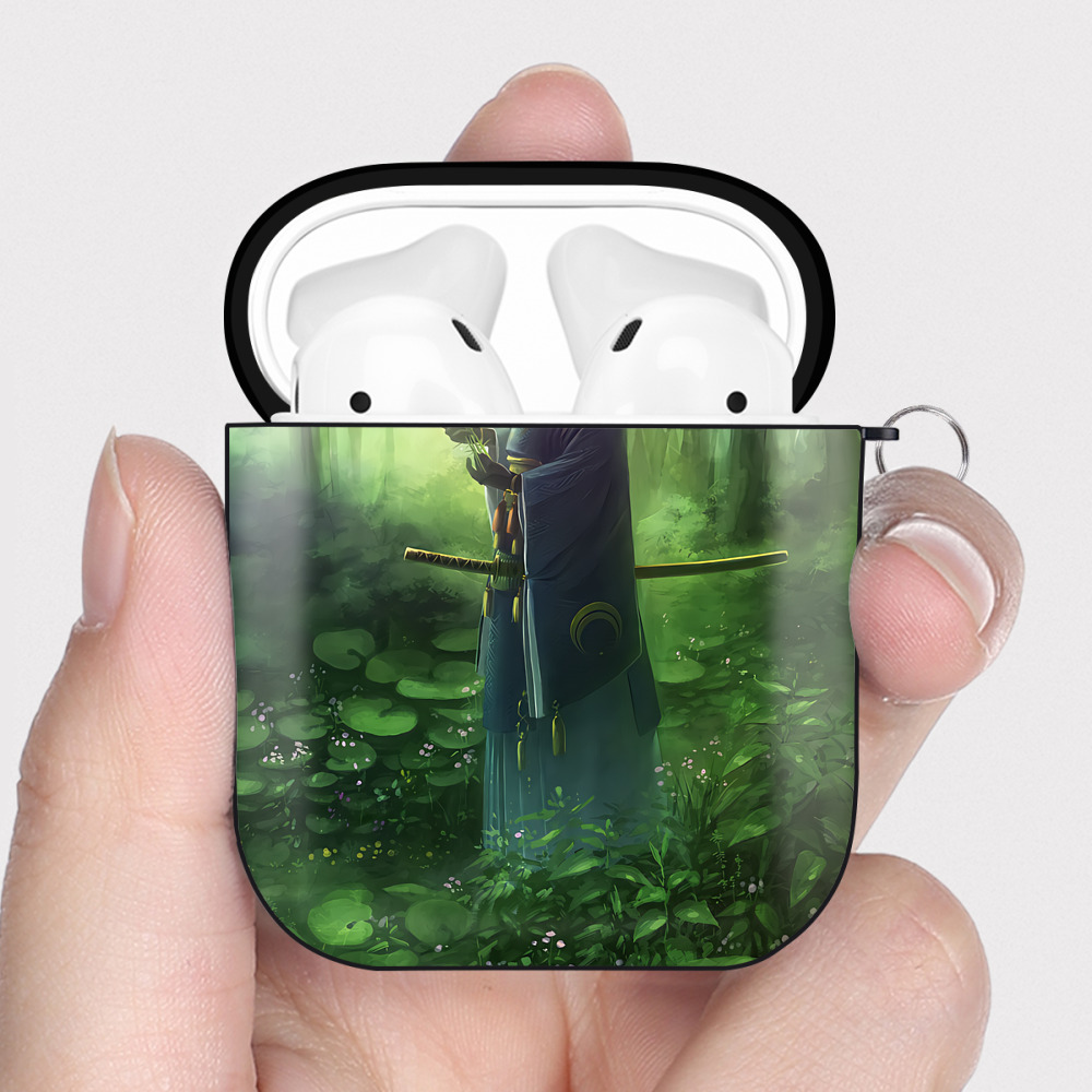 （画像用） 刀剣乱舞 Touken Ranbu AirPods 第2世代保護ケース ハードシェル ブラック 耐衝撃・防指紋・カラビナ付き