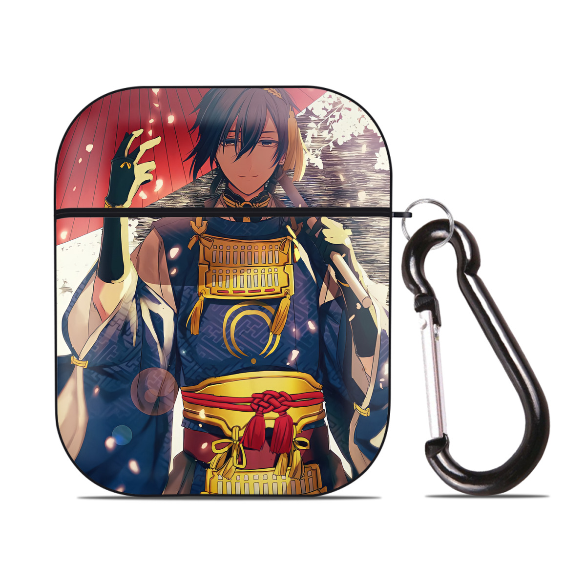 （画像用） 刀剣乱舞 Touken Ranbu AirPods 第2世代保護ケース ハードシェル ブラック 耐衝撃・防指紋・カラビナ付き
