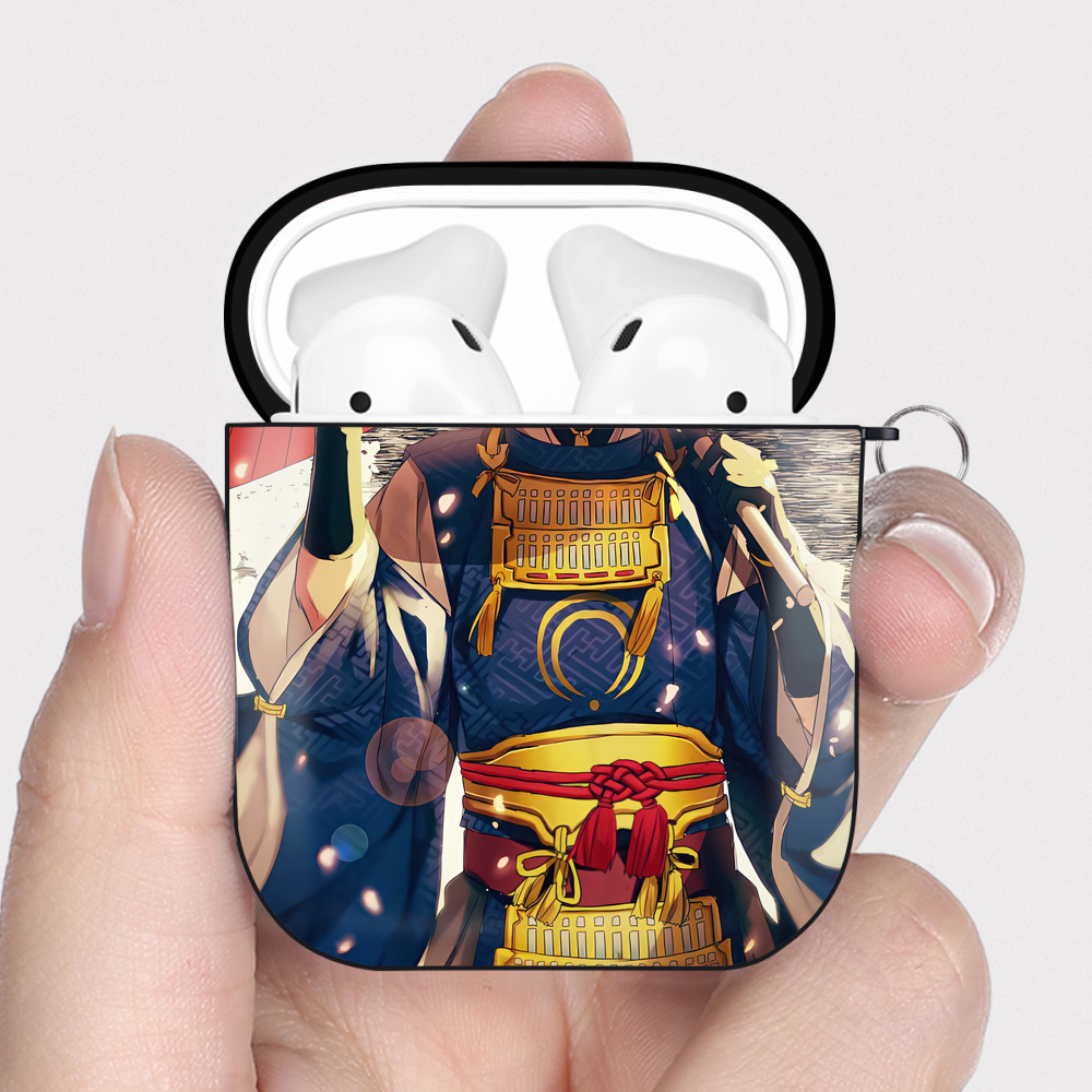 （画像用） 刀剣乱舞 Touken Ranbu AirPods 第2世代保護ケース ハードシェル ブラック 耐衝撃・防指紋・カラビナ付き