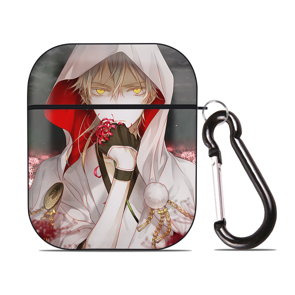 （画像用） 刀剣乱舞 Touken Ranbu AirPods 第2世代保護ケース ハードシェル ブラック 耐衝撃・防指紋・カラビナ付き