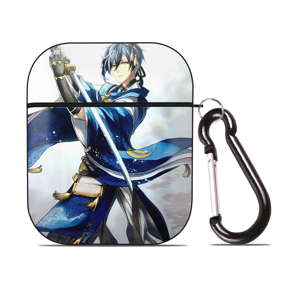 （画像用） 刀剣乱舞 Touken Ranbu AirPods 第2世代保護ケース ハードシェル ブラック 耐衝撃・防指紋・カラビナ付き