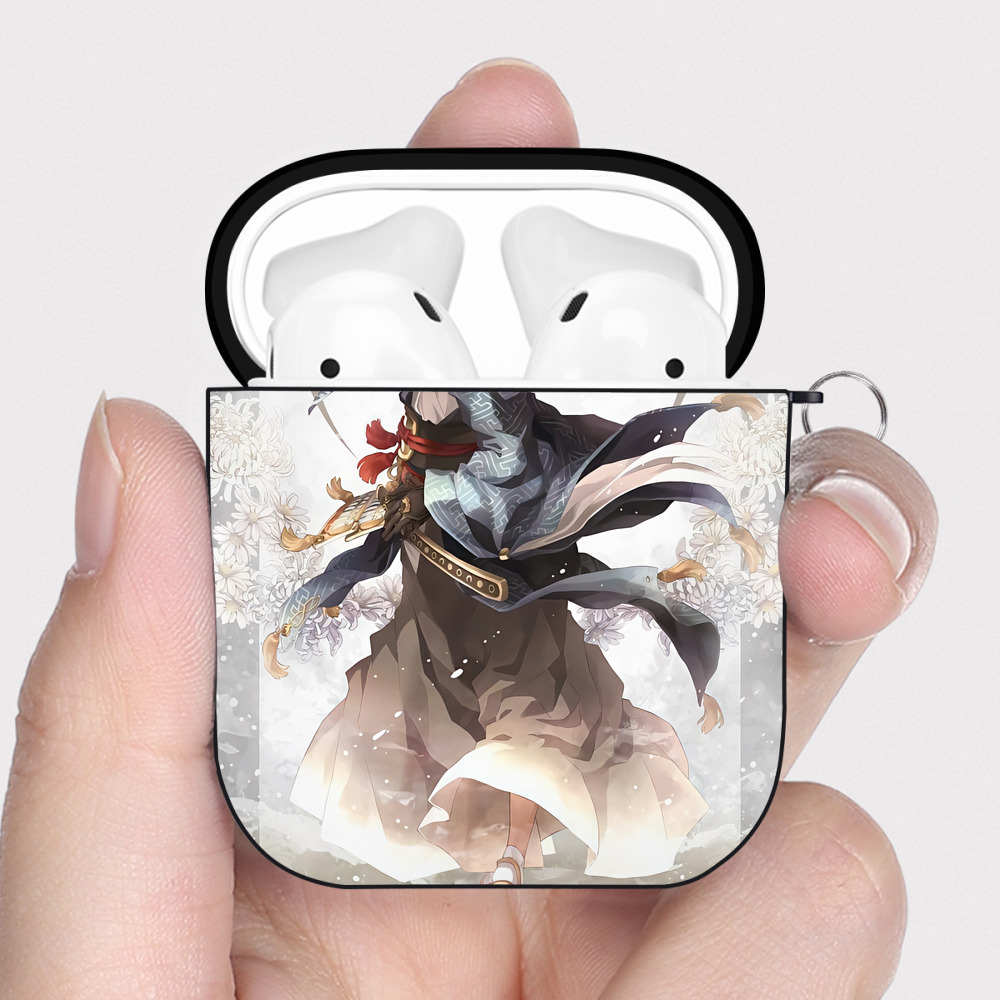 （画像用） 刀剣乱舞 Touken Ranbu AirPods 第2世代保護ケース ハードシェル ブラック 耐衝撃・防指紋・カラビナ付き