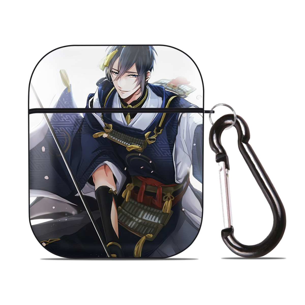 （画像用） 刀剣乱舞 Touken Ranbu AirPods 第2世代保護ケース ハードシェル ブラック 耐衝撃・防指紋・カラビナ付き