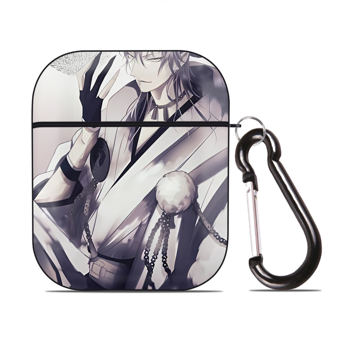 （画像用） 刀剣乱舞 Touken Ranbu AirPods 第2世代保護ケース ハードシェル ブラック 耐衝撃・防指紋・カラビナ付き
