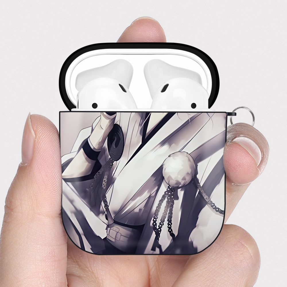 （画像用） 刀剣乱舞 Touken Ranbu AirPods 第2世代保護ケース ハードシェル ブラック 耐衝撃・防指紋・カラビナ付き