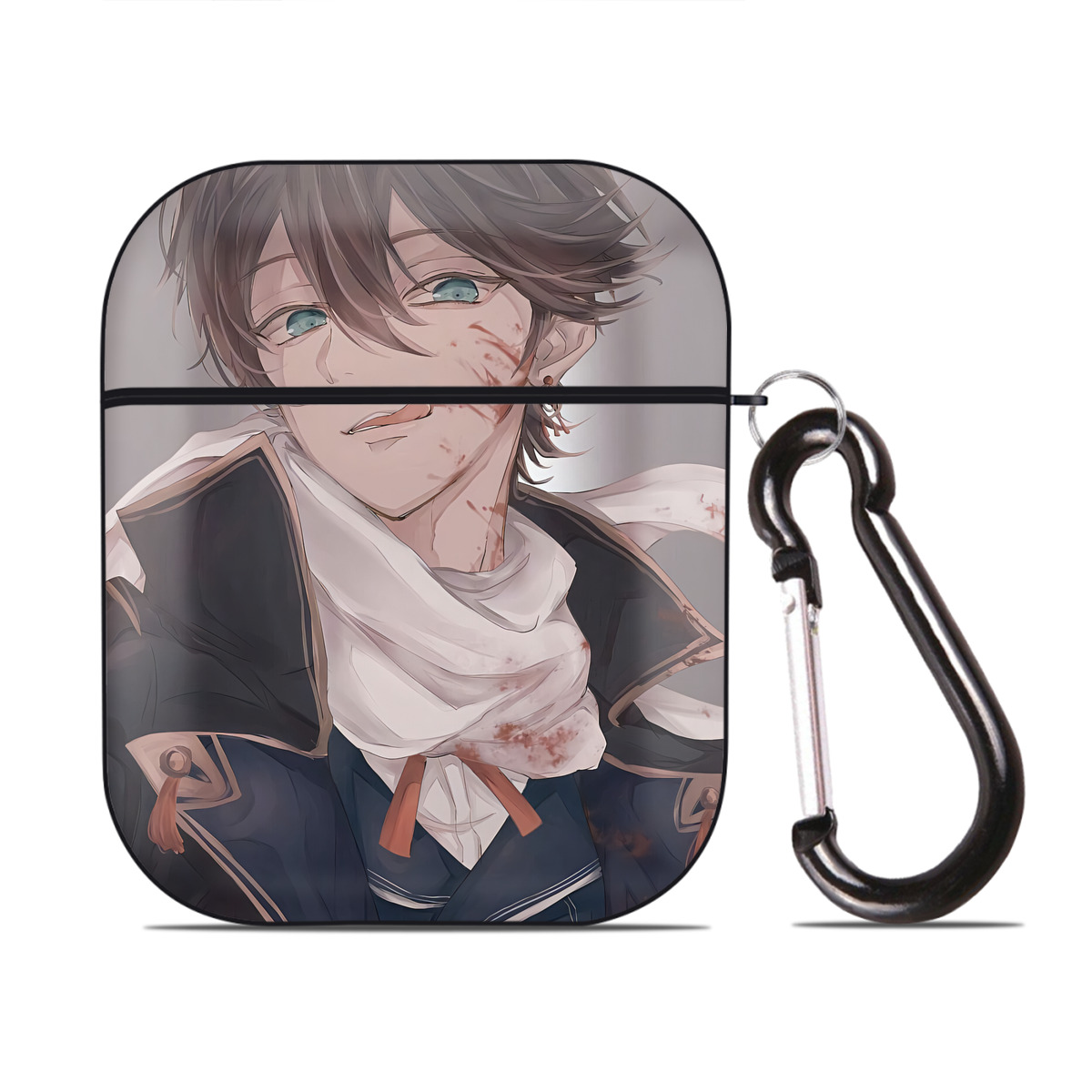 （画像用） 刀剣乱舞 Touken Ranbu AirPods 第2世代保護ケース ハードシェル ブラック 耐衝撃・防指紋・カラビナ付き